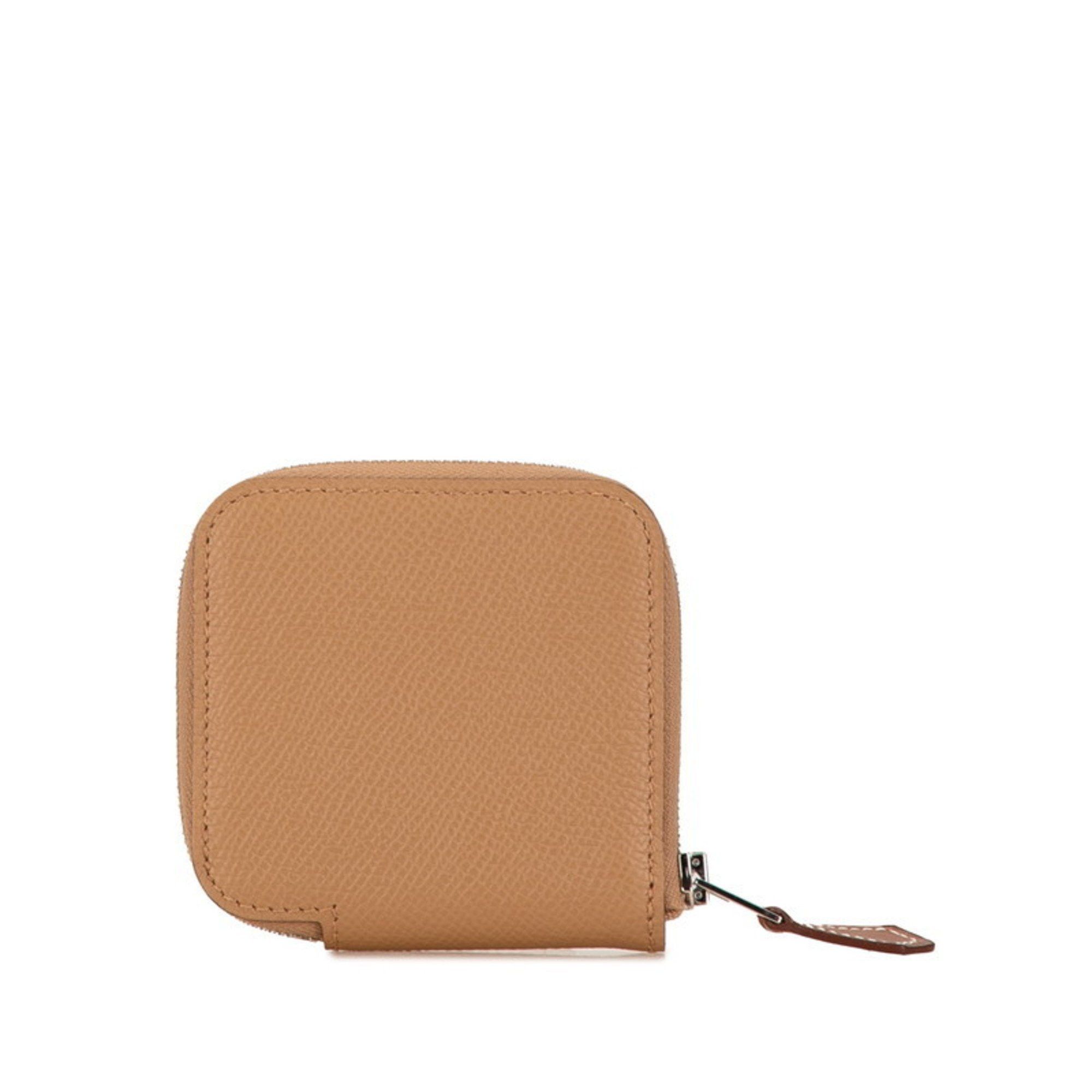 Hermes Hermes Azap Compact Silk In Coin Case, Purse, Etoupe, Greige, Epsom Leather, Women's, HERMES Size ONE SIZE - 4 Thumbnail