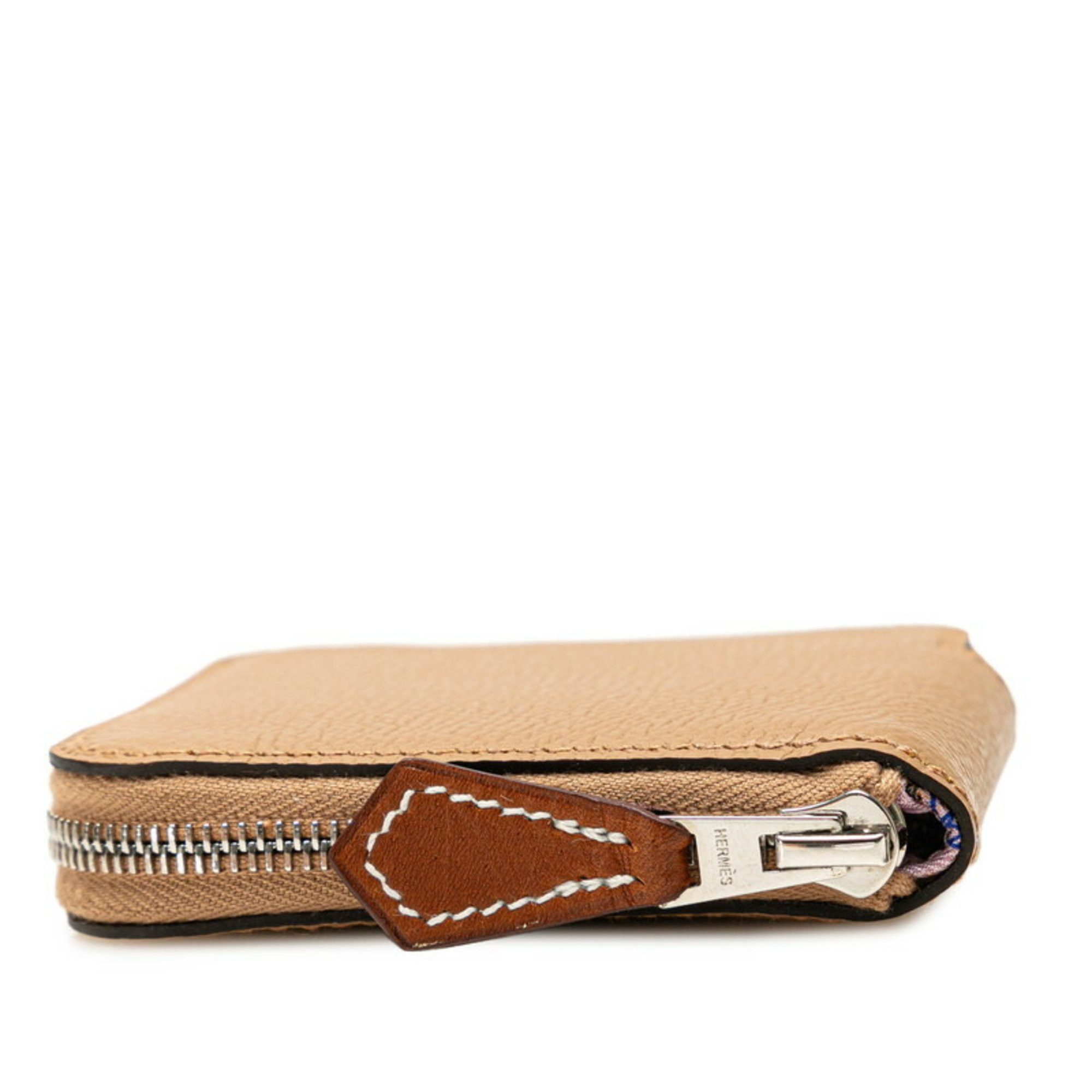Hermes Hermes Azap Compact Silk In Coin Case, Purse, Etoupe, Greige, Epsom Leather, Women's, HERMES Size ONE SIZE - 6 Thumbnail