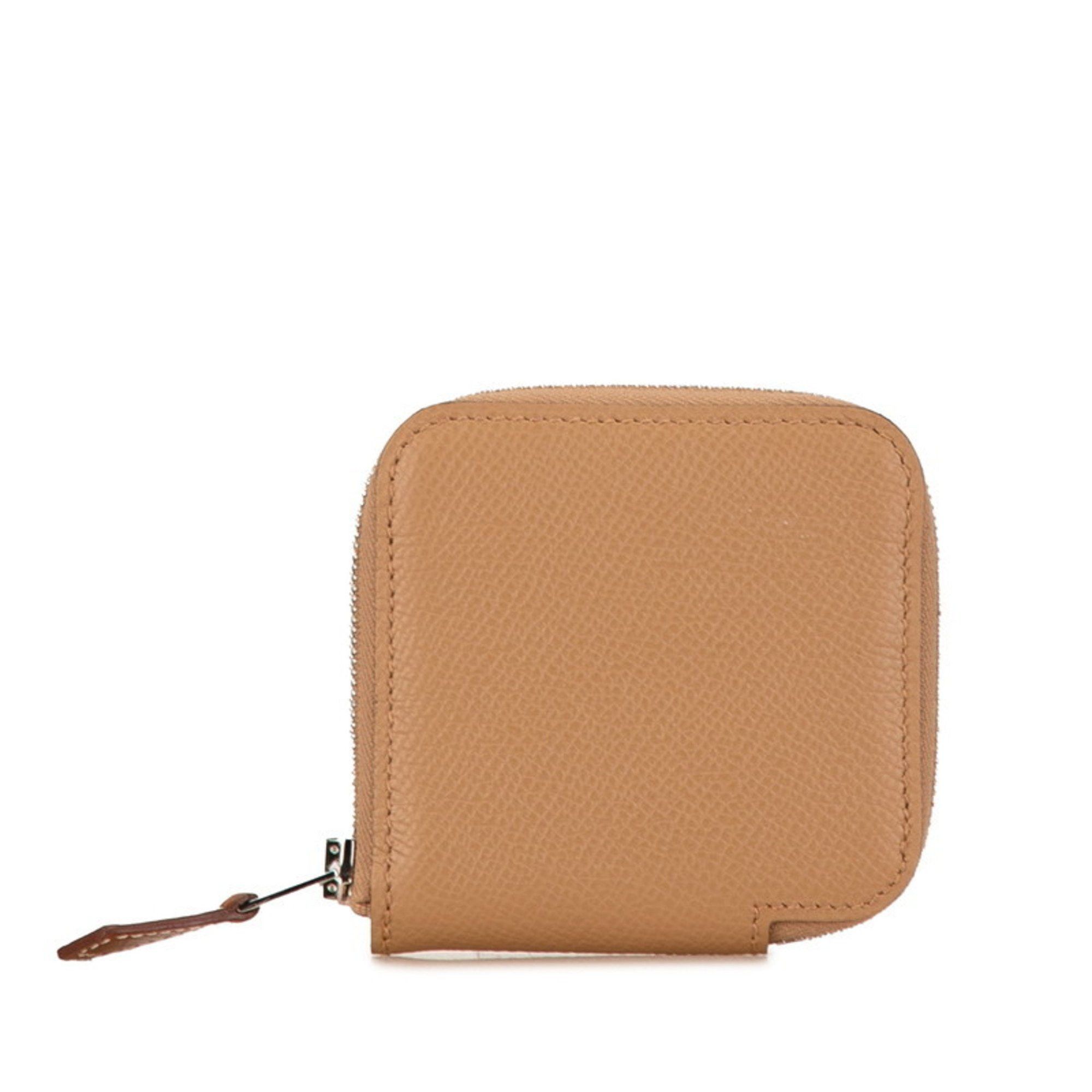 Hermes Hermes Azap Compact Silk In Coin Case, Purse, Etoupe, Greige, Epsom Leather, Women's, HERMES Size ONE SIZE - 2 Thumbnail