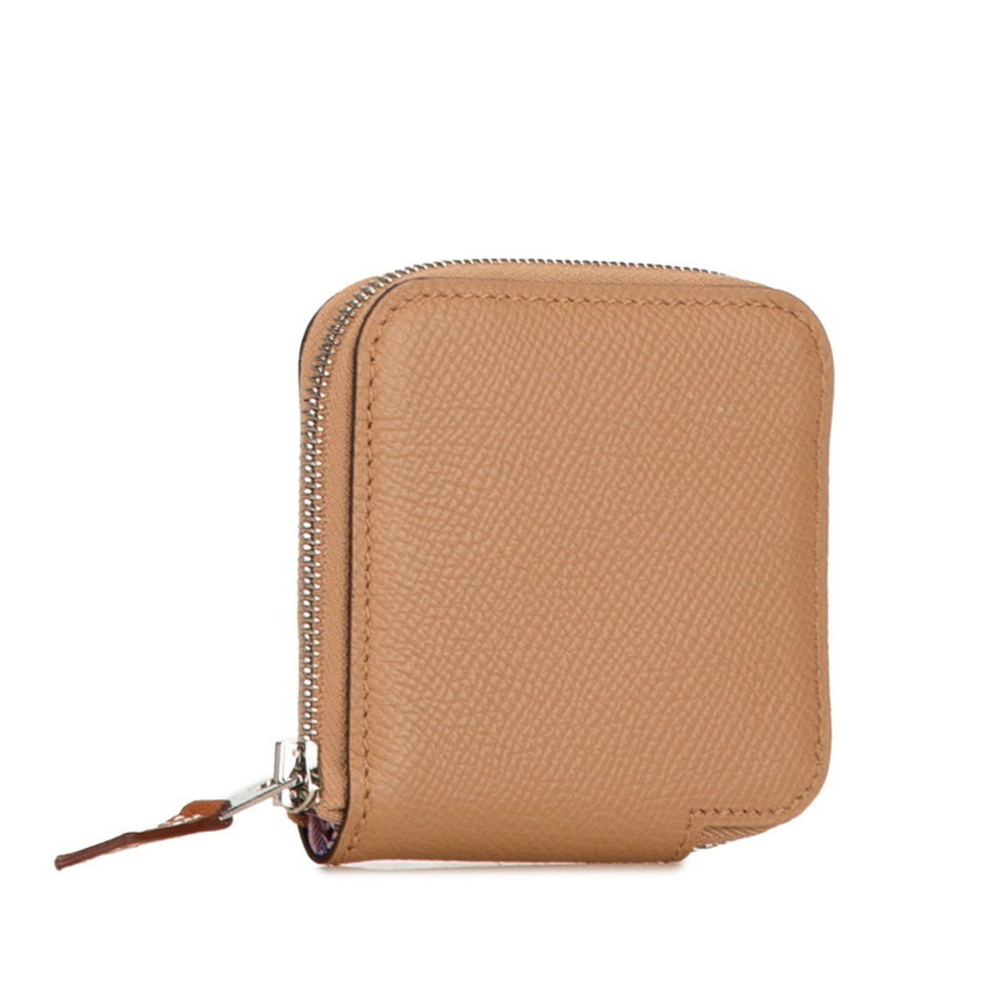 Hermes Hermes Azap Compact Silk In Coin Case, Purse, Etoupe, Greige, Epsom Leather, Women's, HERMES Size ONE SIZE - 3 Thumbnail