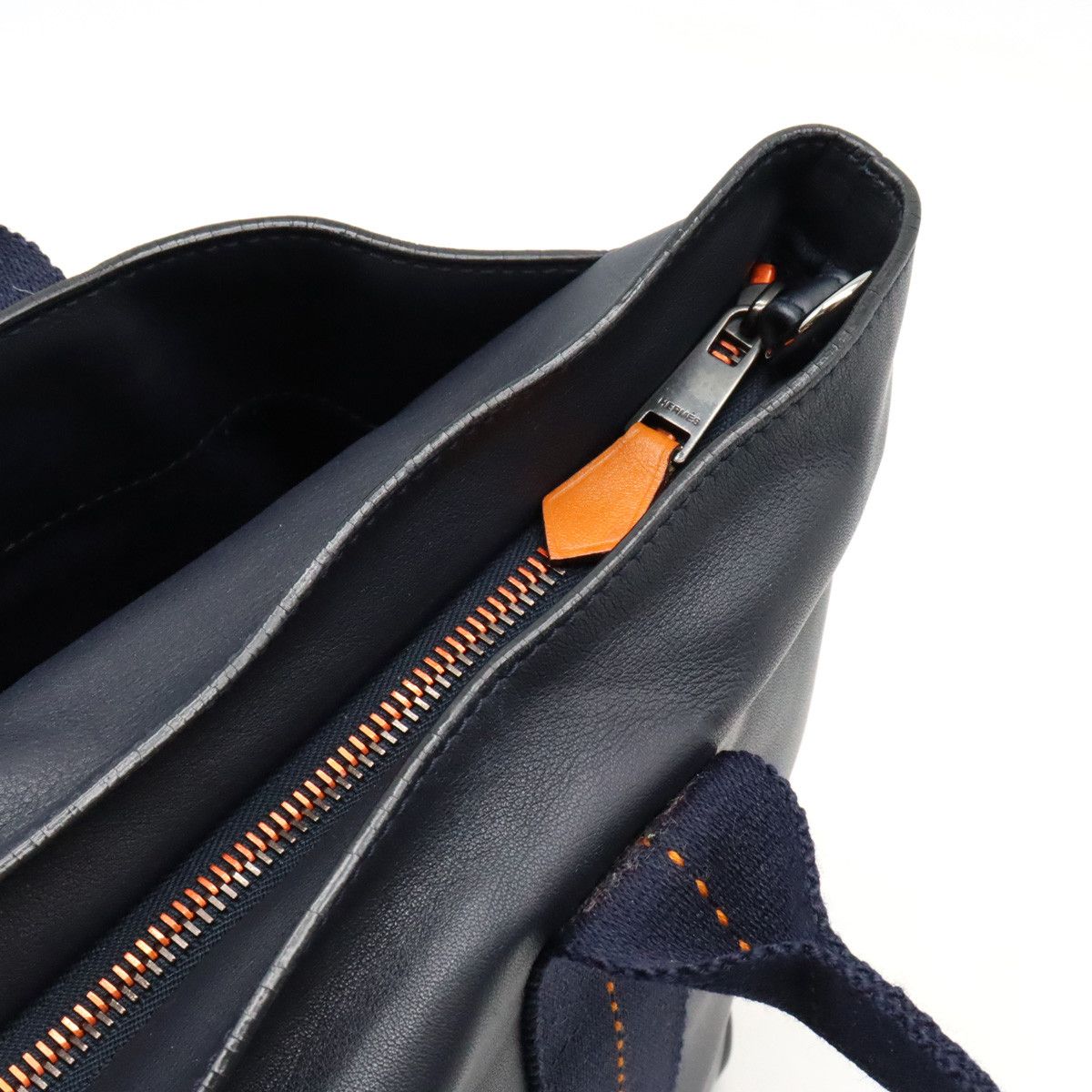 Hermes Hermes Hermes Vaux Delma Horizontal MM 2-Way Tote Bag Navy/Orange Leather Tote Bag in Very Good Condition Size ONE SIZE - 5 Thumbnail