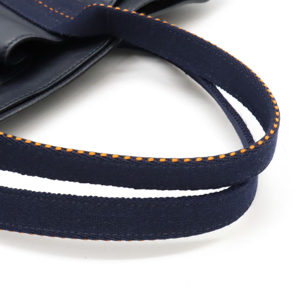 Hermes Hermes Hermes Vaux Delma Horizontal MM 2-Way Tote Bag Navy/Orange Leather Tote Bag in Very Good Condition Size ONE SIZE - 4 Thumbnail
