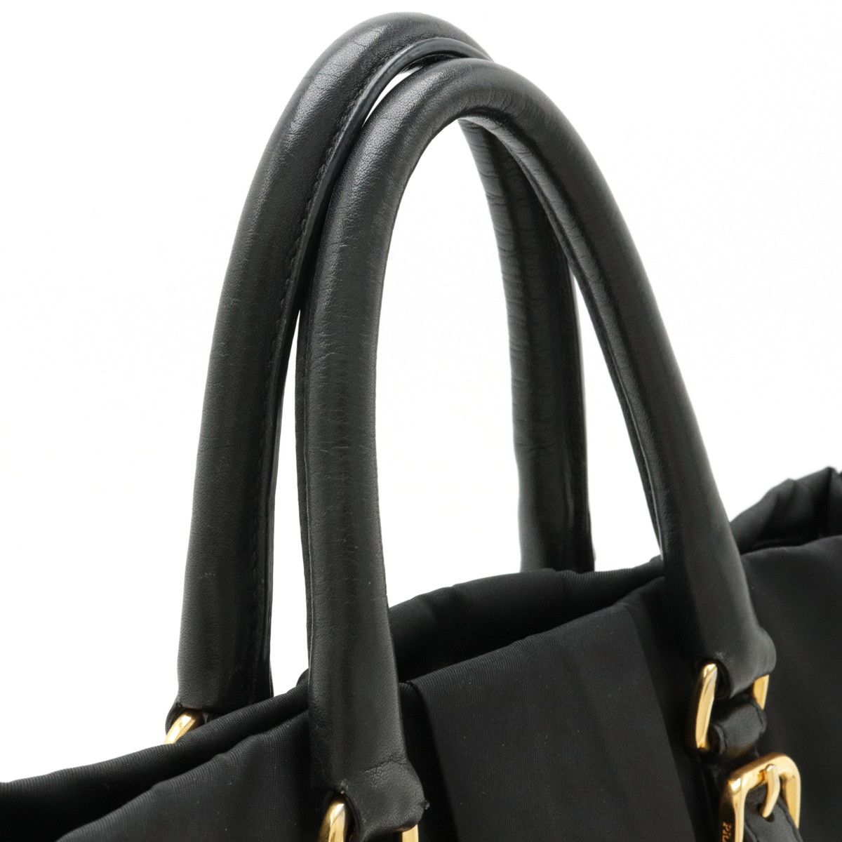 Prada Prada Prada Nylon/Leather Mini Tote 2WAY Shoulder Bag Canvas Handbag in Very Good Condition Size ONE SIZE - 4 Thumbnail
