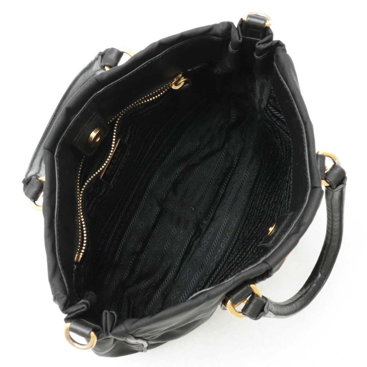 Prada Prada Prada Nylon/Leather Mini Tote 2WAY Shoulder Bag Canvas Handbag in Very Good Condition Size ONE SIZE - 6 Thumbnail