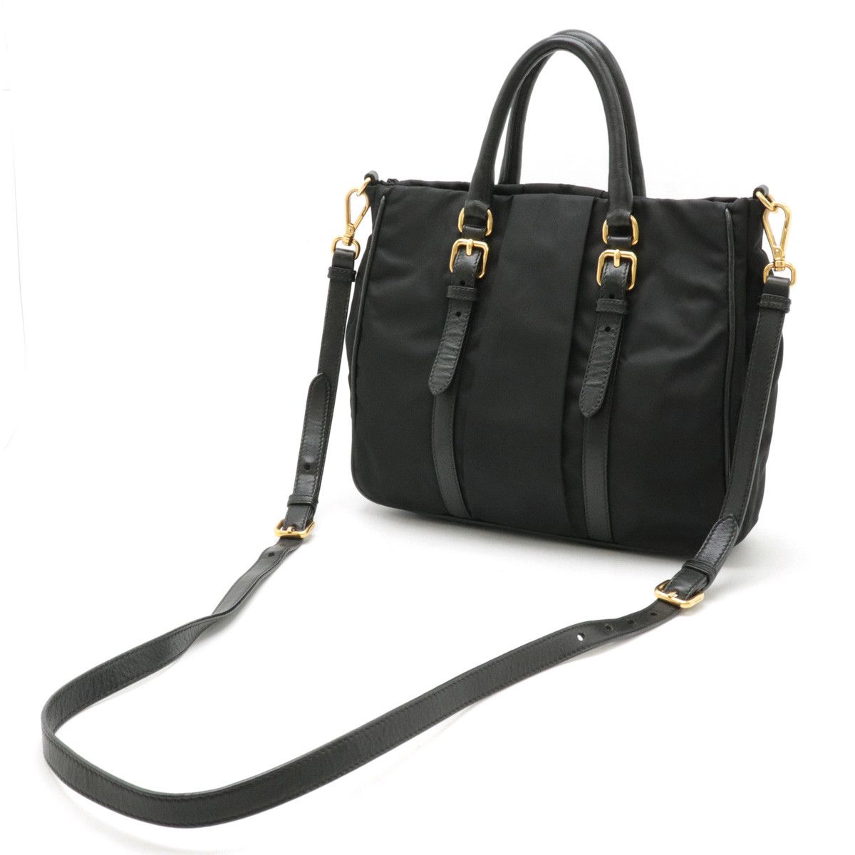 Prada Prada Prada Nylon/Leather Mini Tote 2WAY Shoulder Bag Canvas Handbag in Very Good Condition Size ONE SIZE - 2 Thumbnail