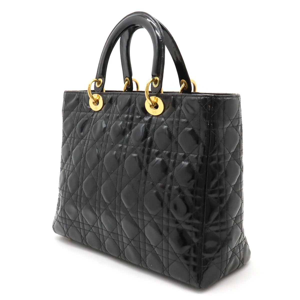 Dior Dior Dior Lady Dior Patent Leather Handbag Leather Handbag in Very Good Condition Size ONE SIZE - 2 Thumbnail