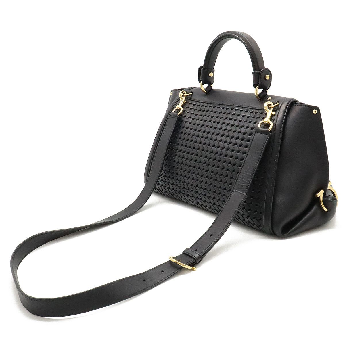 Salvatore Ferragamo Salvatore Ferragamo Salvatore Ferragamo Leather Sofia Gancini Handbag 2WAY Shoulder Bag Leather Handbag DH-21 F767 in Very Good Condition Size ONE SIZE - 2 Thumbnail