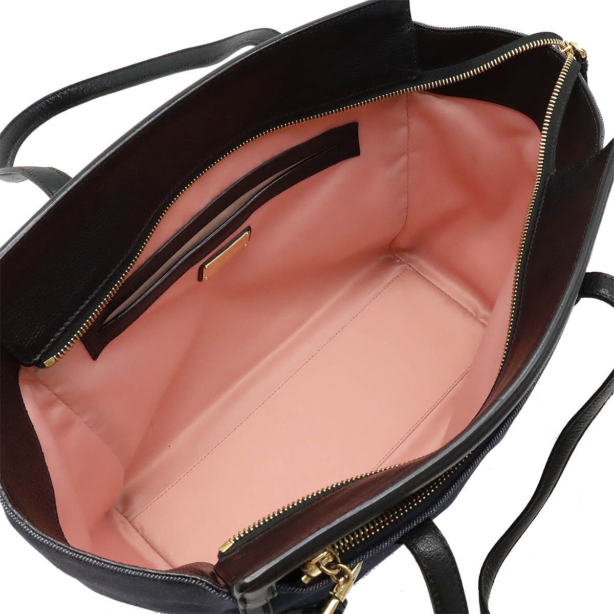 Salvatore Ferragamo Salvatore Ferragamo Salvatore Ferragamo Denim/Leather Amy Tote Bag Canvas Tote Bag 21 F216 in Great Condition Size ONE SIZE - 6 Thumbnail