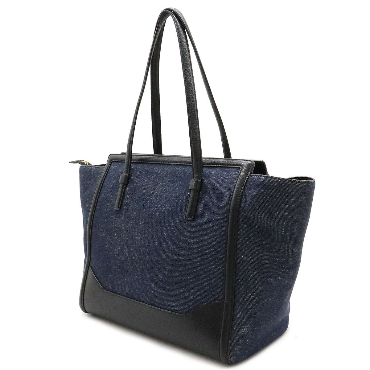 Salvatore Ferragamo Salvatore Ferragamo Salvatore Ferragamo Denim/Leather Amy Tote Bag Canvas Tote Bag 21 F216 in Great Condition Size ONE SIZE - 2 Thumbnail