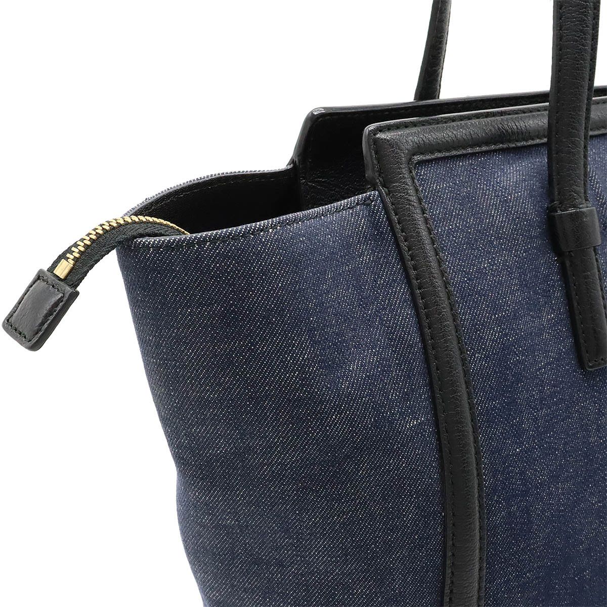 Salvatore Ferragamo Salvatore Ferragamo Salvatore Ferragamo Denim/Leather Amy Tote Bag Canvas Tote Bag 21 F216 in Great Condition Size ONE SIZE - 8 Thumbnail