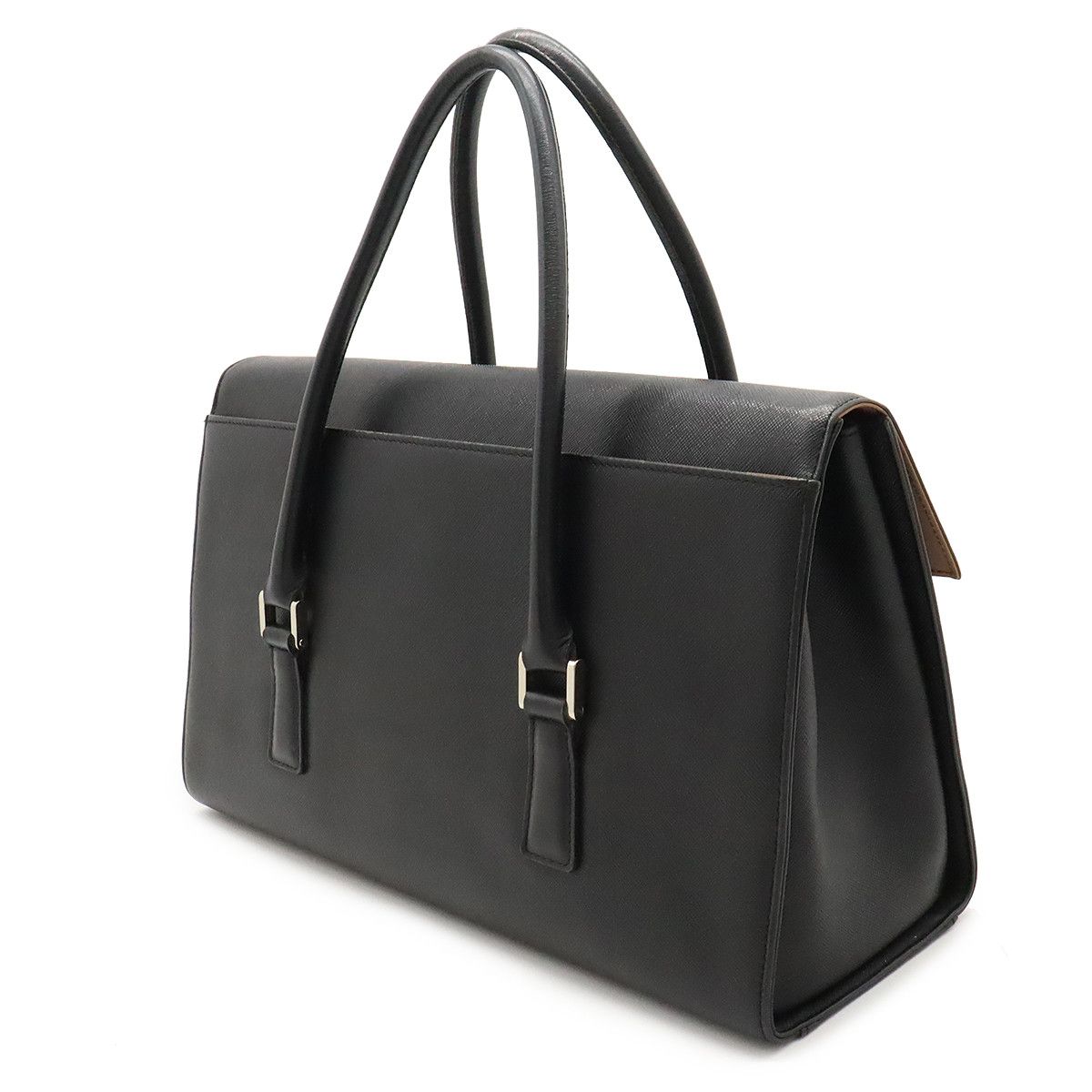 Burberry Burberry Burberry Leather Tote Bag Black Leather Tote Bag in Very Good Condition Size ONE SIZE - 2 Thumbnail