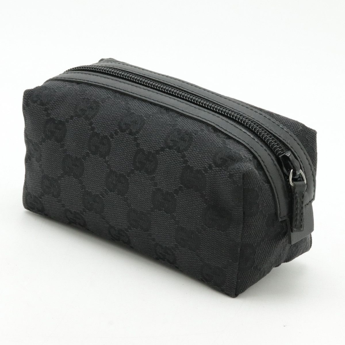 Gucci Gucci Gucci GG Canvas Leather Cosmetic Pouch 29596 Canvas Vanity Bag 29596 in Pristine Condition Size ONE SIZE - 2 Thumbnail
