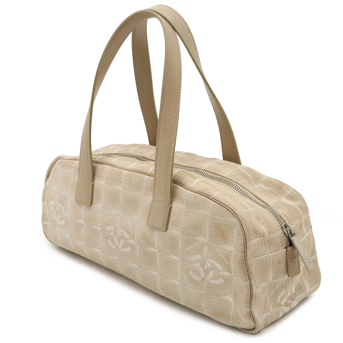 Chanel Chanel Chanel New Travel Line Mini Boston Bag Nylon Jacquard Leather A15828 Canvas Handbag A15828 in Good Condition Size ONE SIZE - 2 Thumbnail