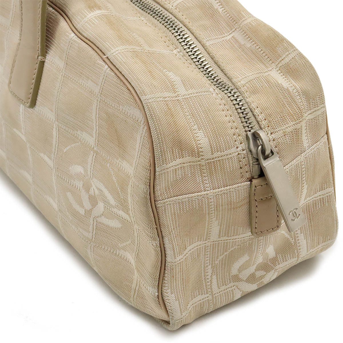 Chanel Chanel Chanel New Travel Line Mini Boston Bag Nylon Jacquard Leather A15828 Canvas Handbag A15828 in Good Condition Size ONE SIZE - 5 Thumbnail