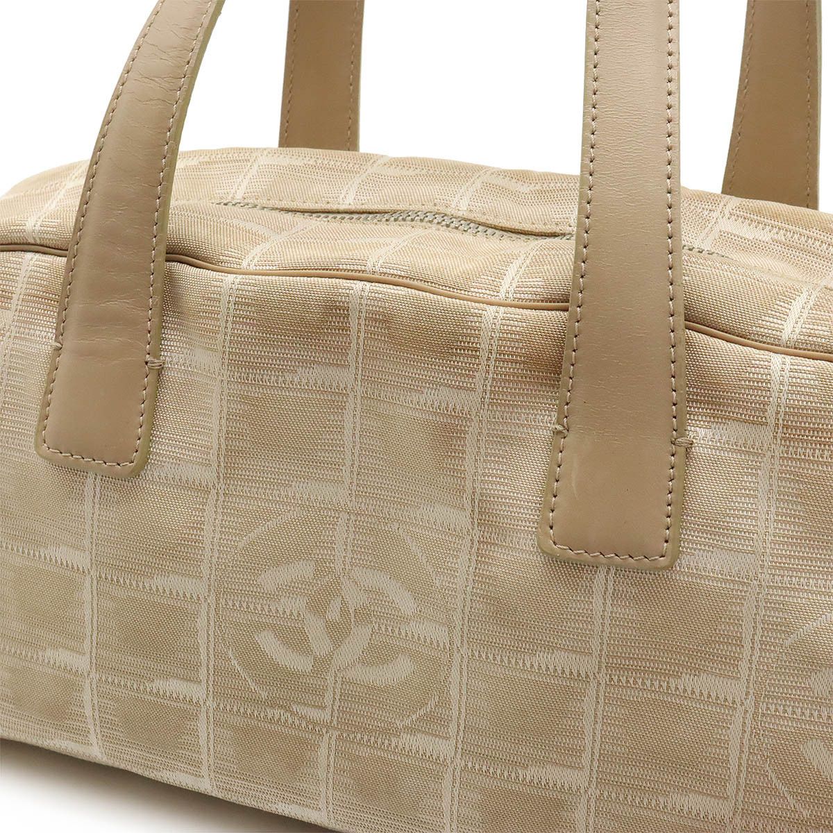 Chanel Chanel Chanel New Travel Line Mini Boston Bag Nylon Jacquard Leather A15828 Canvas Handbag A15828 in Good Condition Size ONE SIZE - 9 Thumbnail