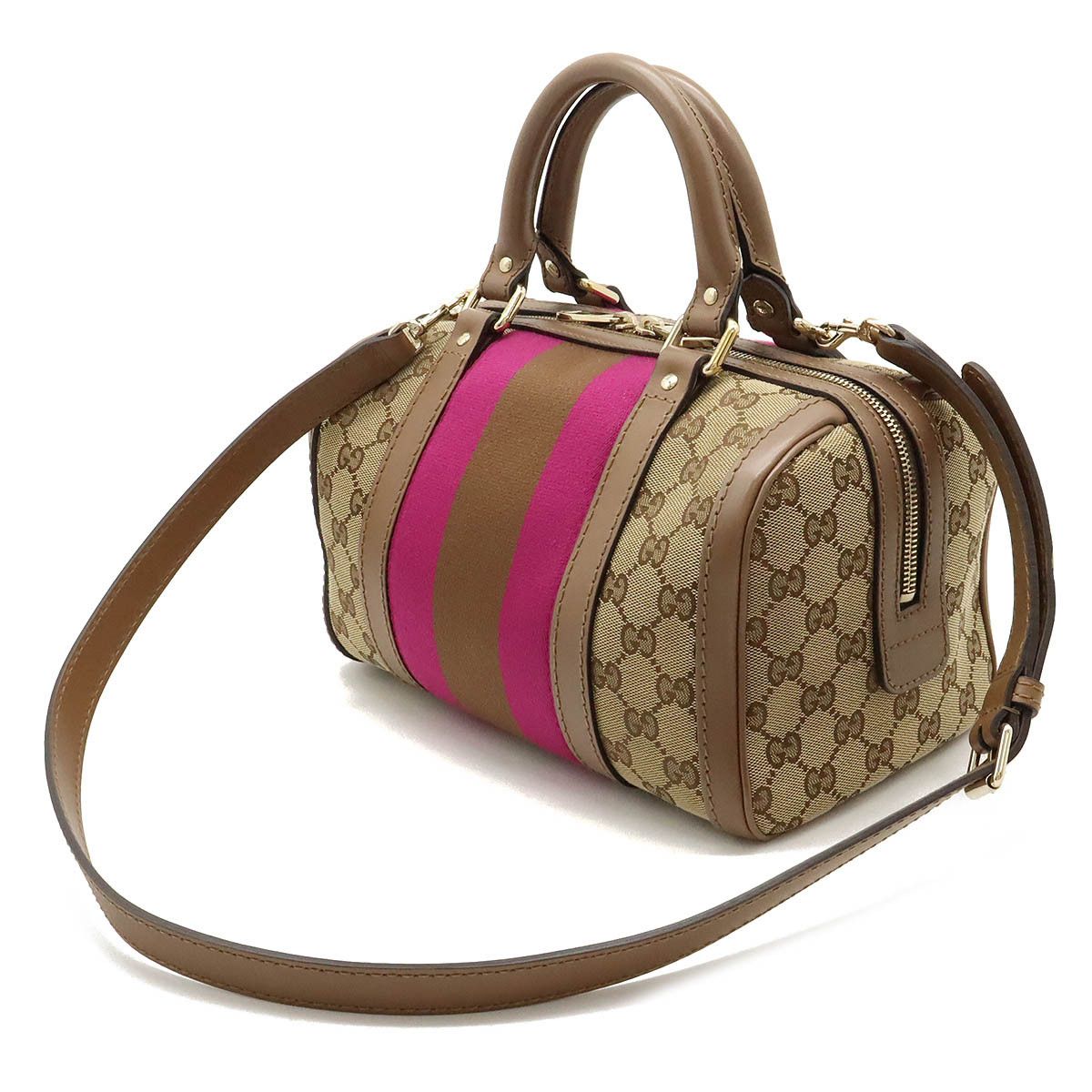Gucci Gucci Gucci GG Canvas Leather 2WAY Shoulder Handbag Mini Boston 269876 Canvas Handbag 269876 in Great Condition Size ONE SIZE - 2 Thumbnail