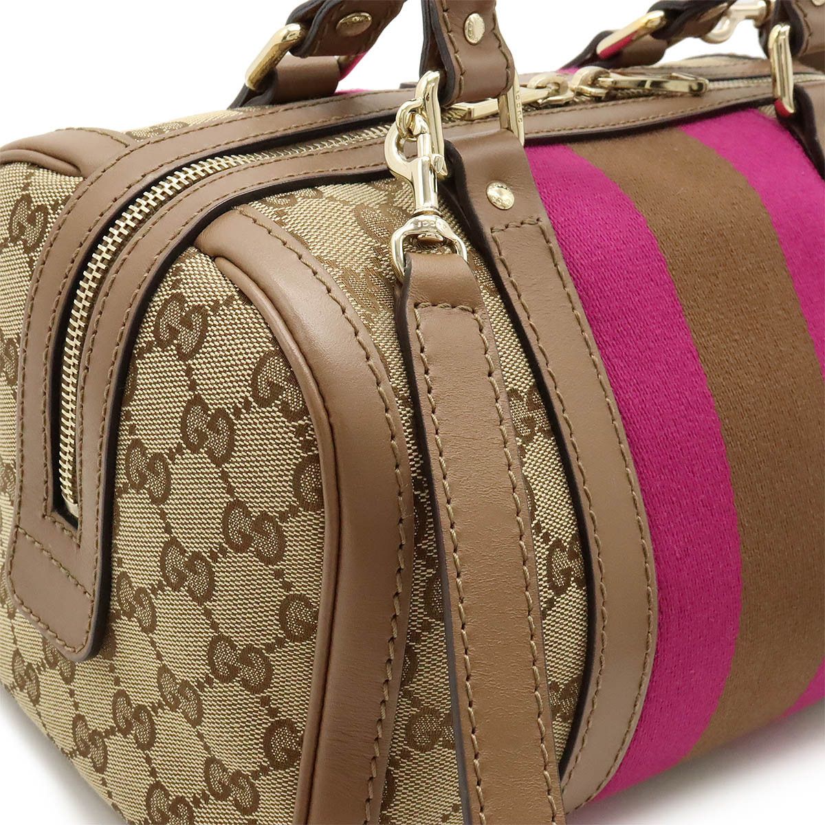 Gucci Gucci Gucci GG Canvas Leather 2WAY Shoulder Handbag Mini Boston 269876 Canvas Handbag 269876 in Great Condition Size ONE SIZE - 8 Thumbnail
