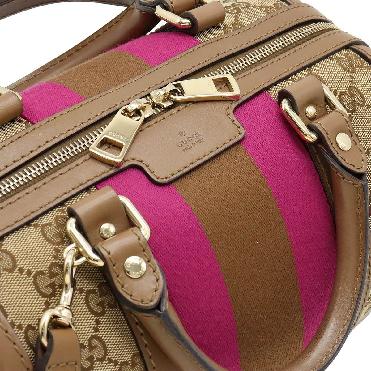 Gucci Gucci Gucci GG Canvas Leather 2WAY Shoulder Handbag Mini Boston 269876 Canvas Handbag 269876 in Great Condition Size ONE SIZE - 4 Thumbnail