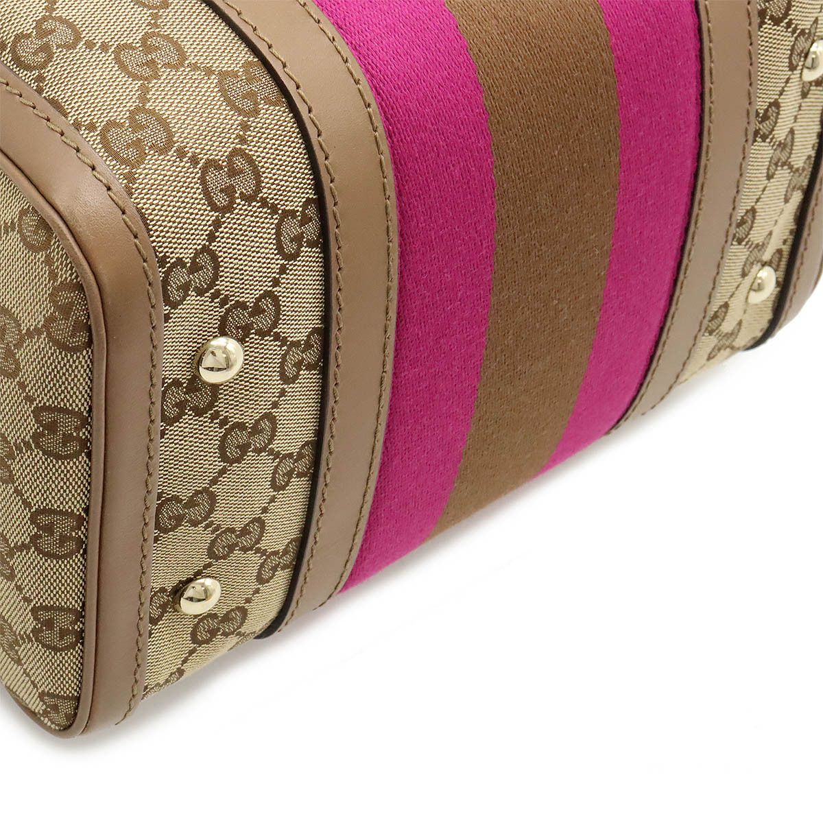 Gucci Gucci Gucci GG Canvas Leather 2WAY Shoulder Handbag Mini Boston 269876 Canvas Handbag 269876 in Great Condition Size ONE SIZE - 3 Thumbnail