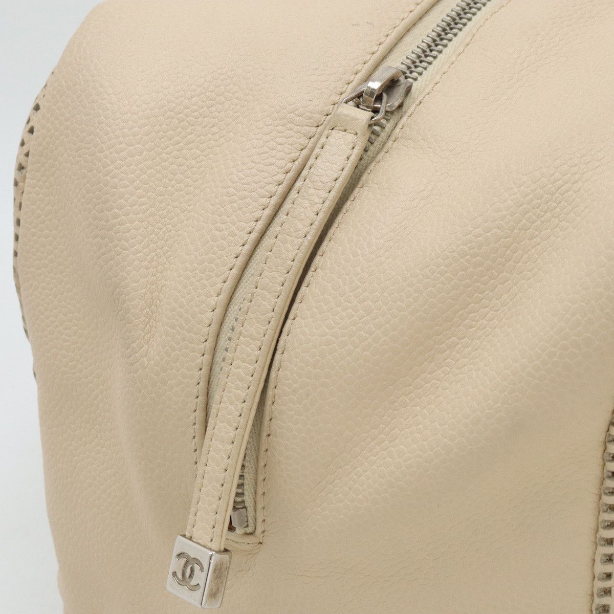 Chanel Chanel Chanel Coco Mark Leather Handbag Beige Leather Handbag in Good Condition Size ONE SIZE - 5 Thumbnail