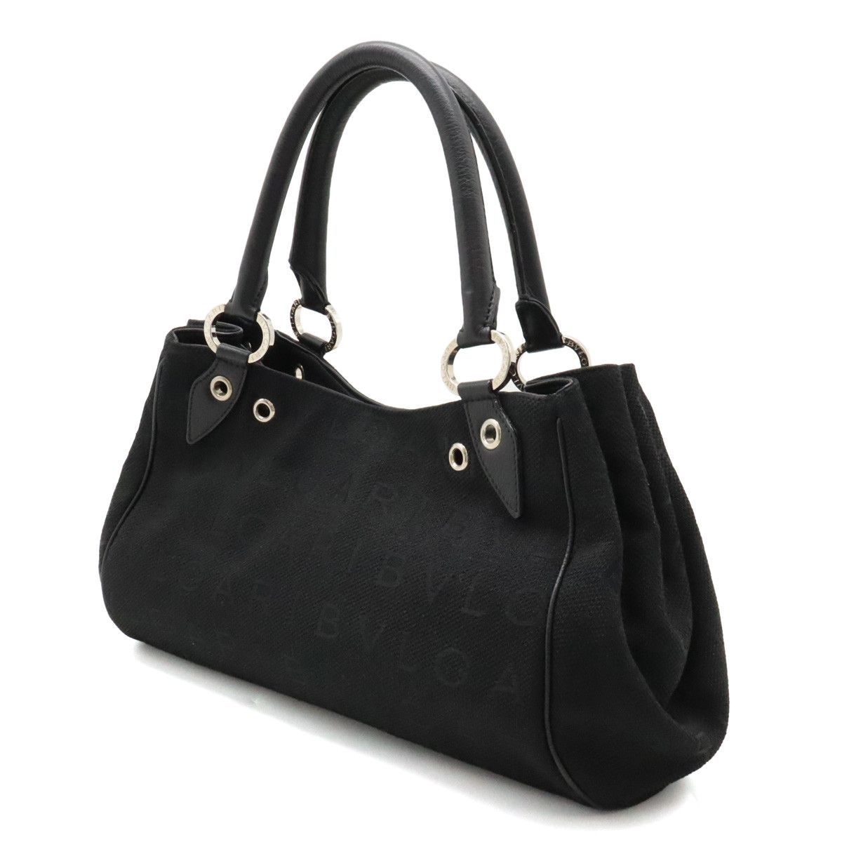 Bvlgari Bvlgari Bvlgari Logo Mania Jacquard Canvas Leather Tote Bag Canvas Tote Bag in Great Condition Size ONE SIZE - 2 Thumbnail