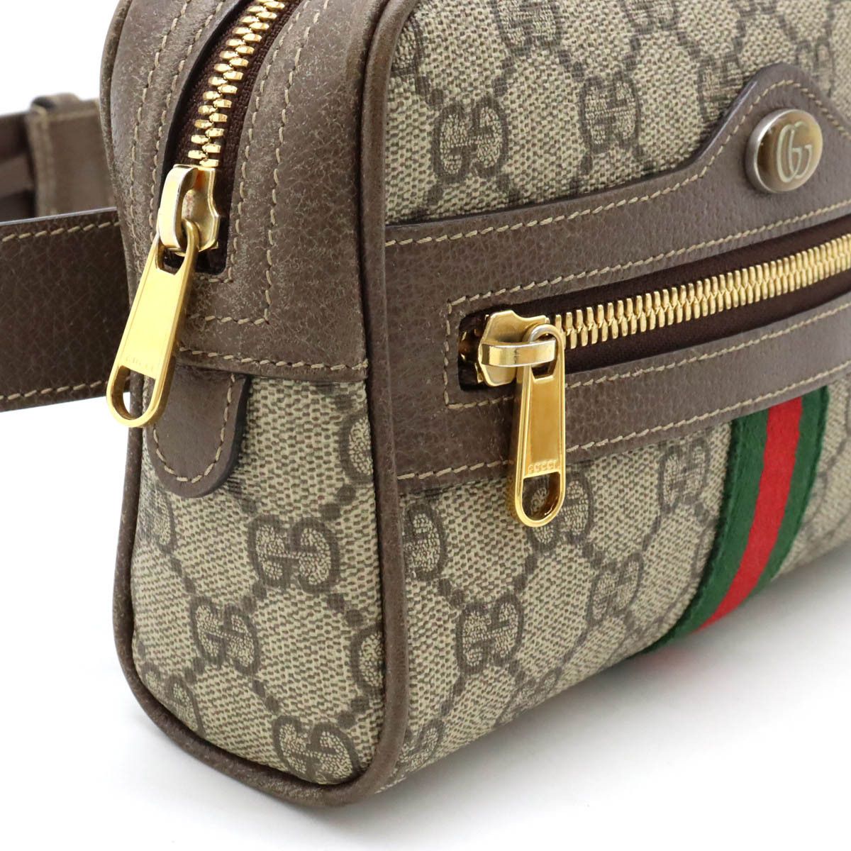 Gucci Gucci Gucci Ophidia GG Supreme Small Belt Bag PVC/Leather Canvas Belt Bag 517076 in Very Good Condition Size ONE SIZE - 4 Thumbnail