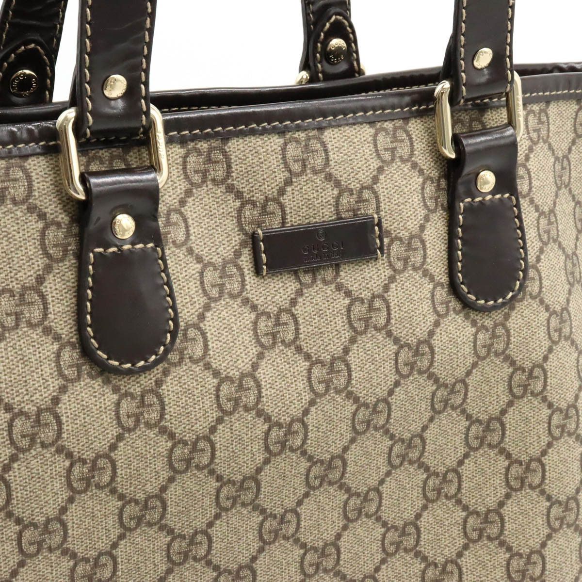 Gucci Gucci Gucci GG Supreme GG Plus Tote Shoulder Bag PVC Enamel Leather 189896 Leather Tote Bag 189896 in Very Good Condition Size ONE SIZE - 7 Thumbnail