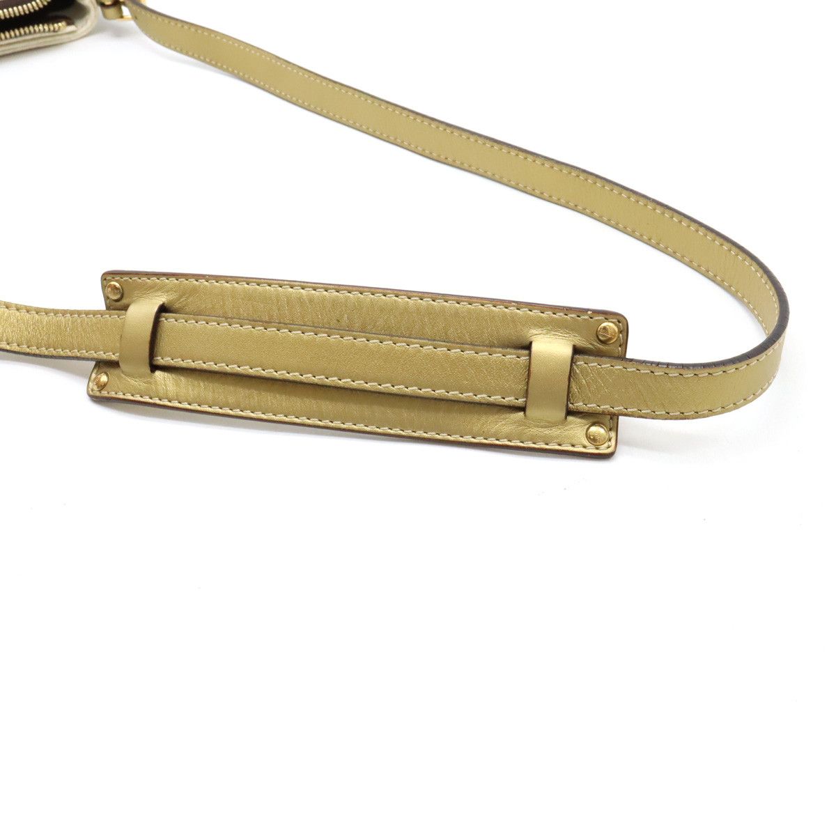 Loewe Loewe Loewe Anagram PVC Leather Shoulder Bag White Gold Canvas Crossbody Bag in Very Good Condition Size ONE SIZE - 9 Thumbnail