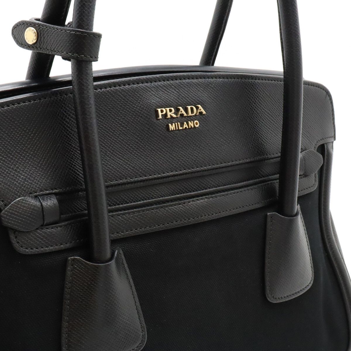 Prada Prada Prada Canvas/Leather 2WAY Handbag Tote Bag BN2595 Canvas Tote Bag BN2595 in Very Good Condition Size ONE SIZE - 7 Thumbnail