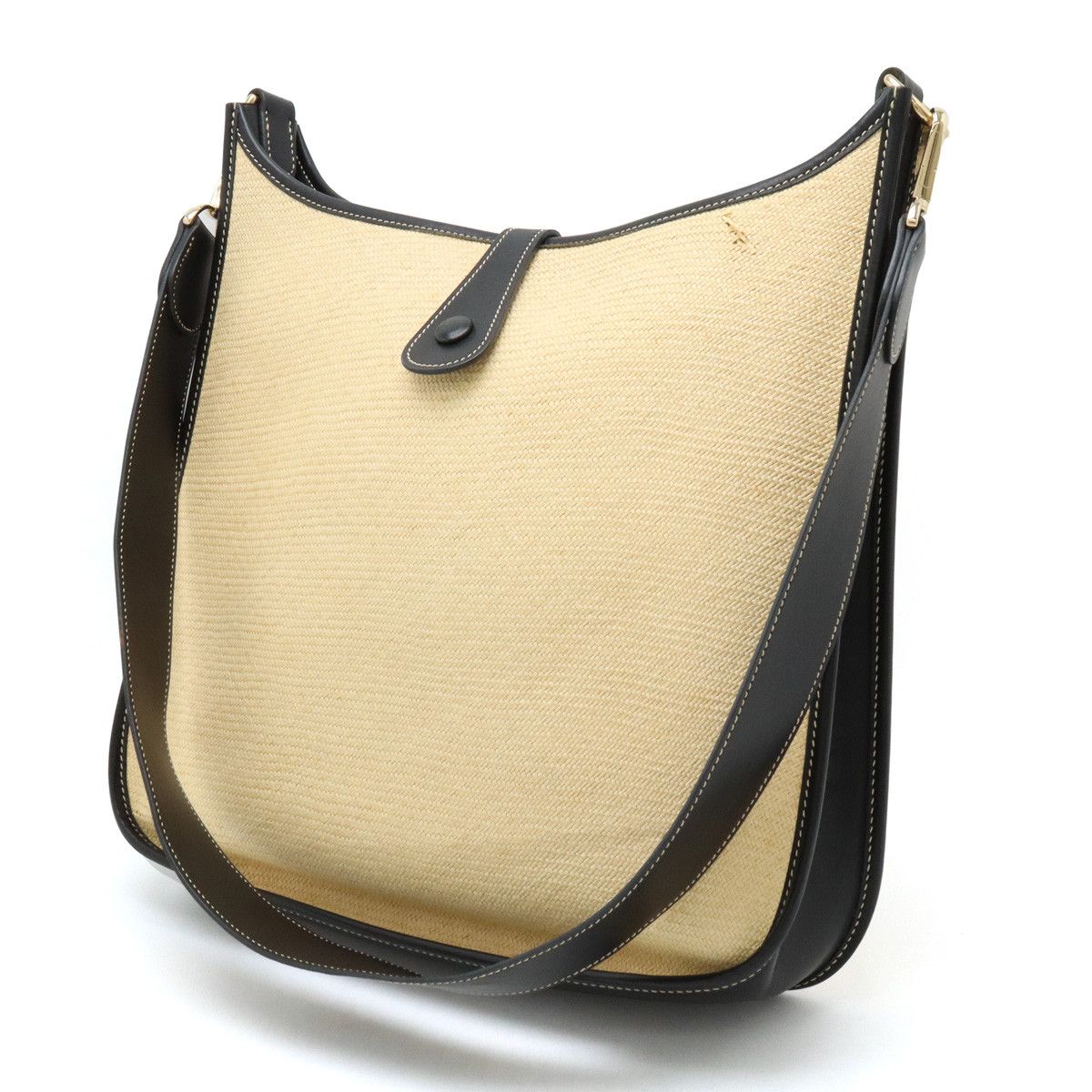 Hermes Hermes Hermes Evelyne GM Shoulder Bag Straw Box Calf Leather Natural Material Shoulder Bag in Very Good Condition Size ONE SIZE - 2 Thumbnail