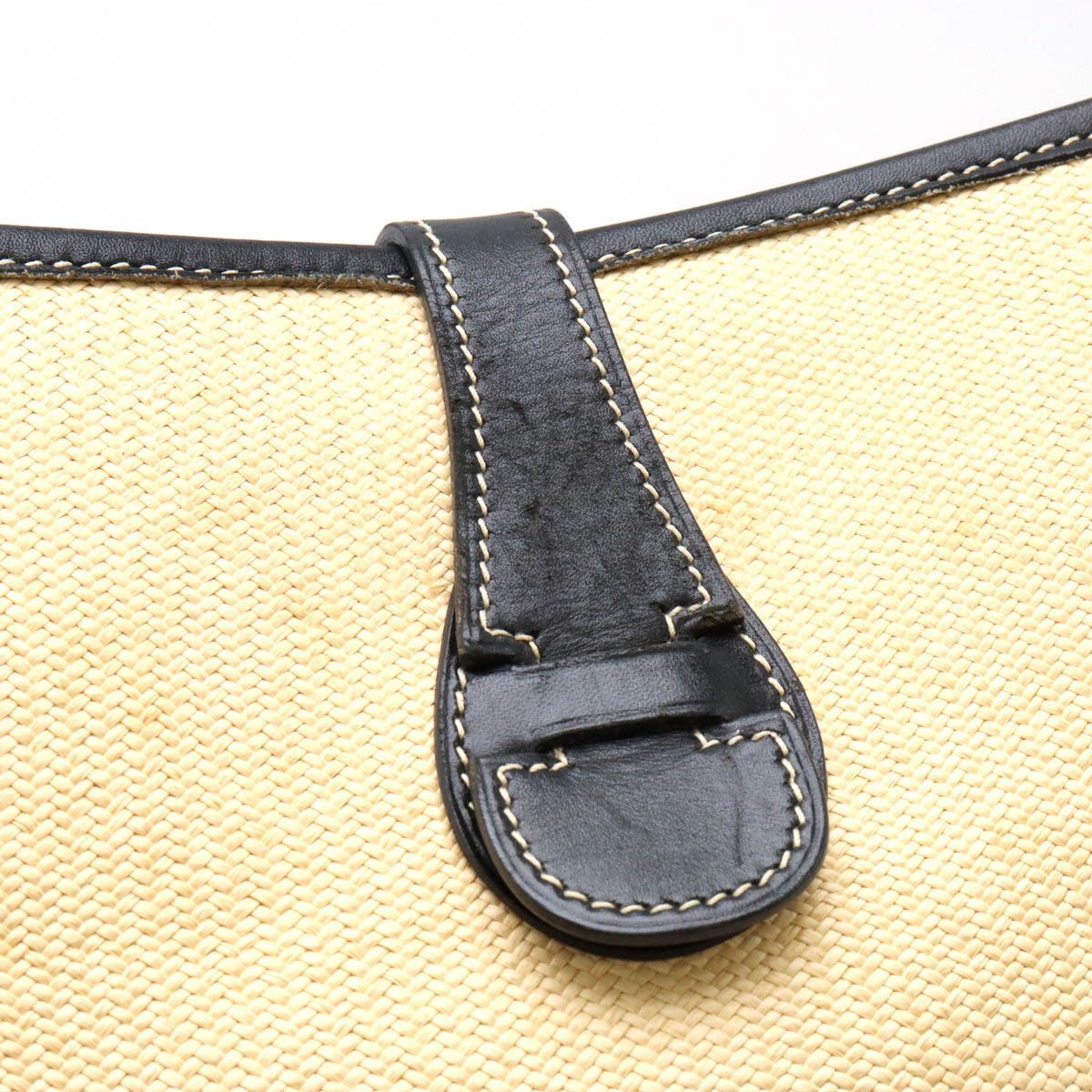Hermes Hermes Hermes Evelyne GM Shoulder Bag Straw Box Calf Leather Natural Material Shoulder Bag in Very Good Condition Size ONE SIZE - 4 Thumbnail