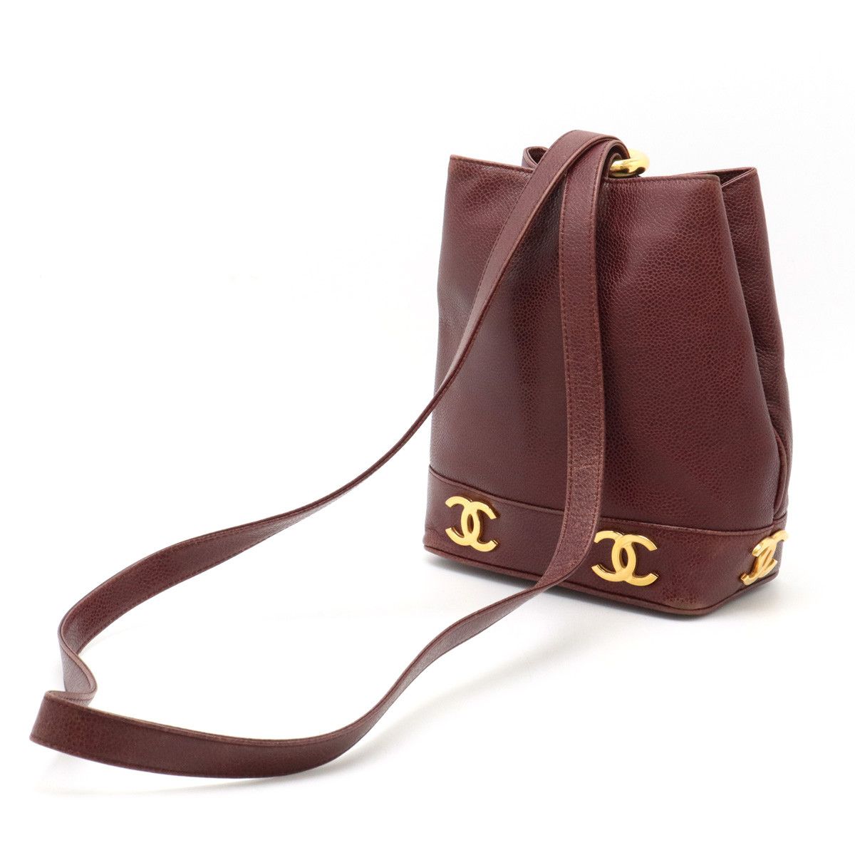 Chanel Chanel Chanel Caviar Skin Triple Coco One Shoulder Bag Leather Shoulder Bag in Very Good Condition Size ONE SIZE - 2 Thumbnail