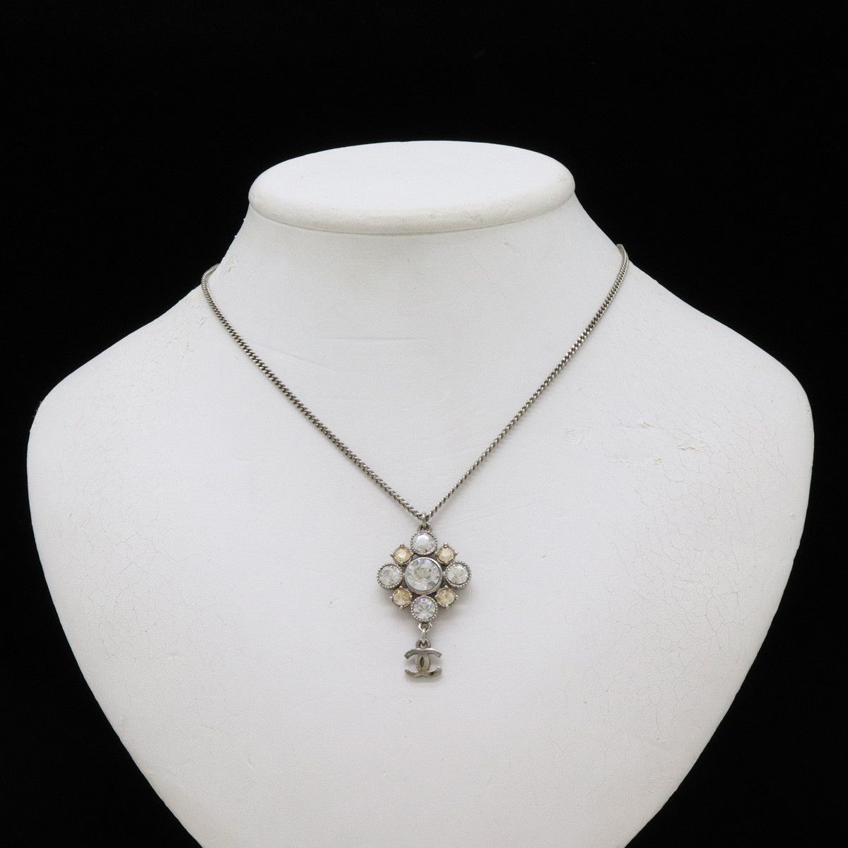 Chanel Chanel Chanel Coco Mark Necklace Metal Rhinestone Metal Necklace in Great Condition Size ONE SIZE - 6 Thumbnail