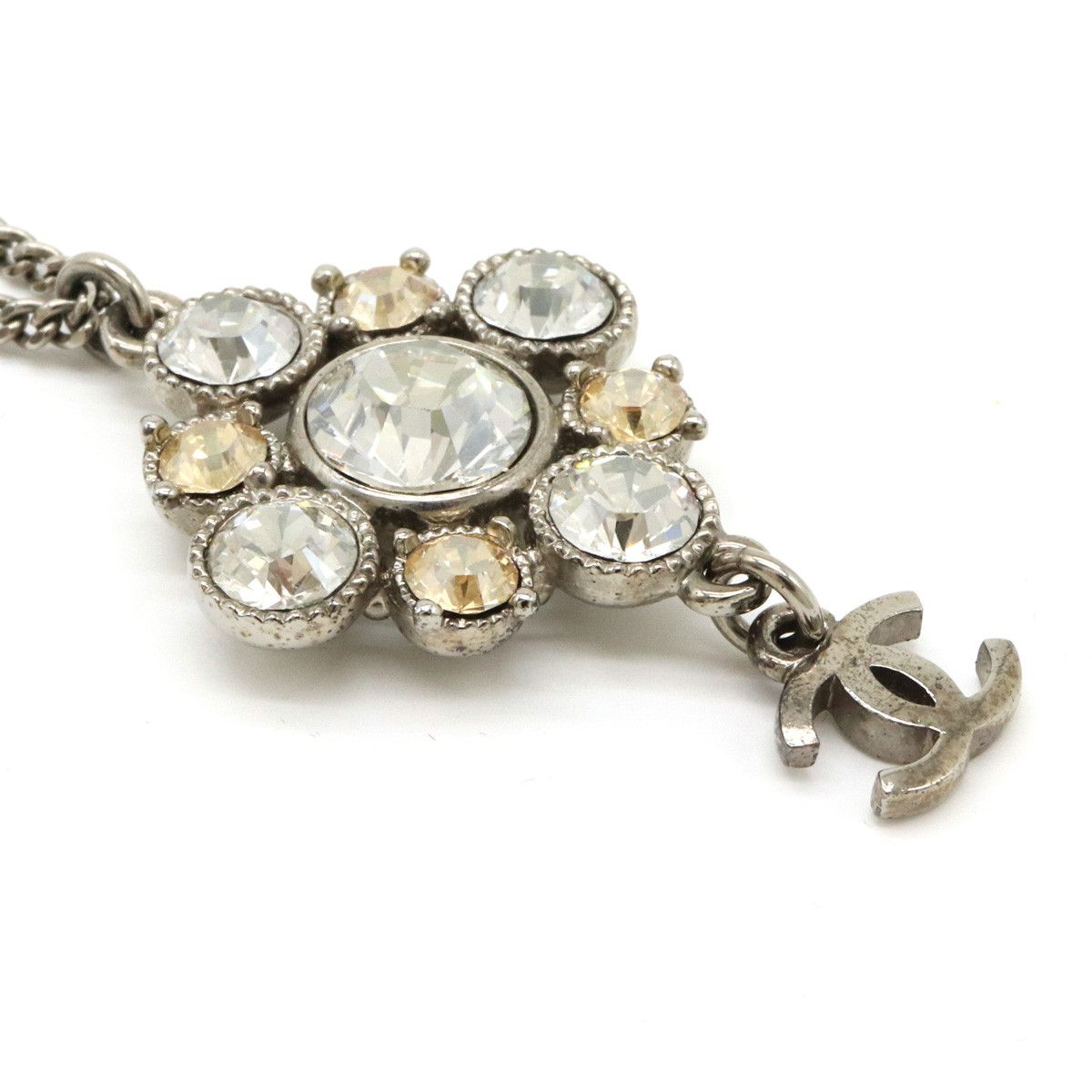 Chanel Chanel Chanel Coco Mark Necklace Metal Rhinestone Metal Necklace in Great Condition Size ONE SIZE - 3 Thumbnail