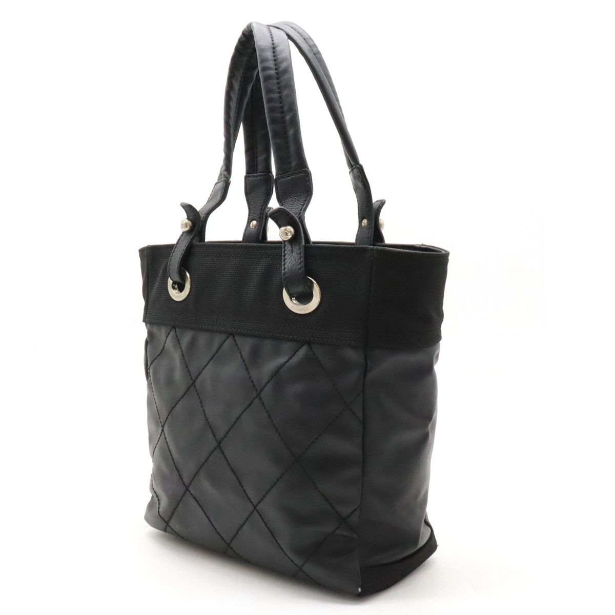 Chanel Chanel Chanel Paris Biarritz Tote PM Coated Canvas/Leather A34208 Canvas Tote Bag A34208 in Good Condition Size ONE SIZE - 2 Thumbnail