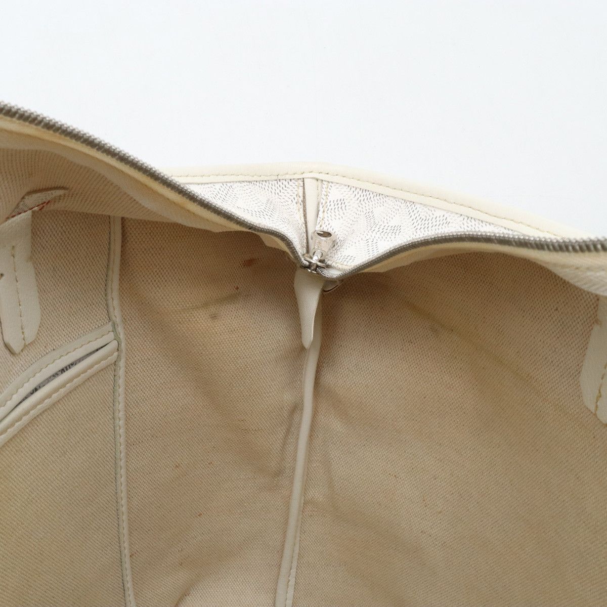 Goyard Goyard Goyard Artois PM Tote Bag PVC/Leather White Canvas Tote Bag in Very Good Condition Size ONE SIZE - 7 Thumbnail