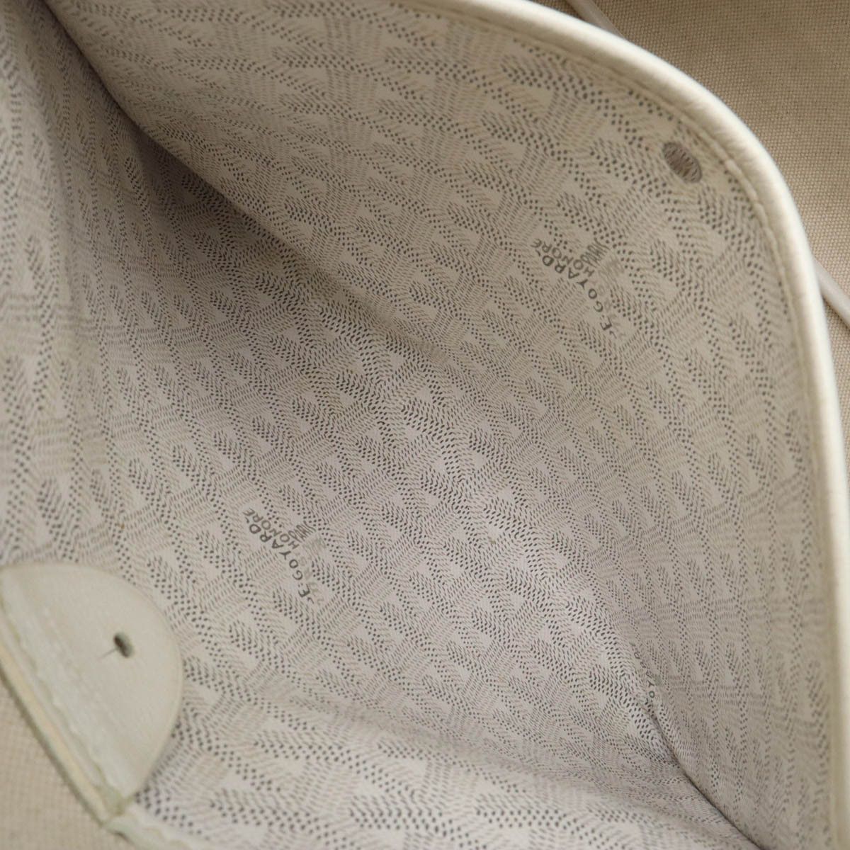 Goyard Goyard Goyard Artois PM Tote Bag PVC/Leather White Canvas Tote Bag in Very Good Condition Size ONE SIZE - 8 Thumbnail