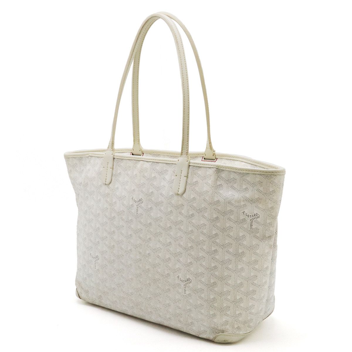 Goyard Goyard Goyard Artois PM Tote Bag PVC/Leather White Canvas Tote Bag in Very Good Condition Size ONE SIZE - 2 Thumbnail