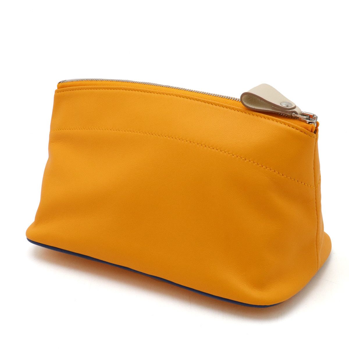 Hermes Hermes Hermes Toubouyou MM Leather Pouch Orange Leather Vanity Bag in Pristine Condition Size ONE SIZE - 2 Thumbnail