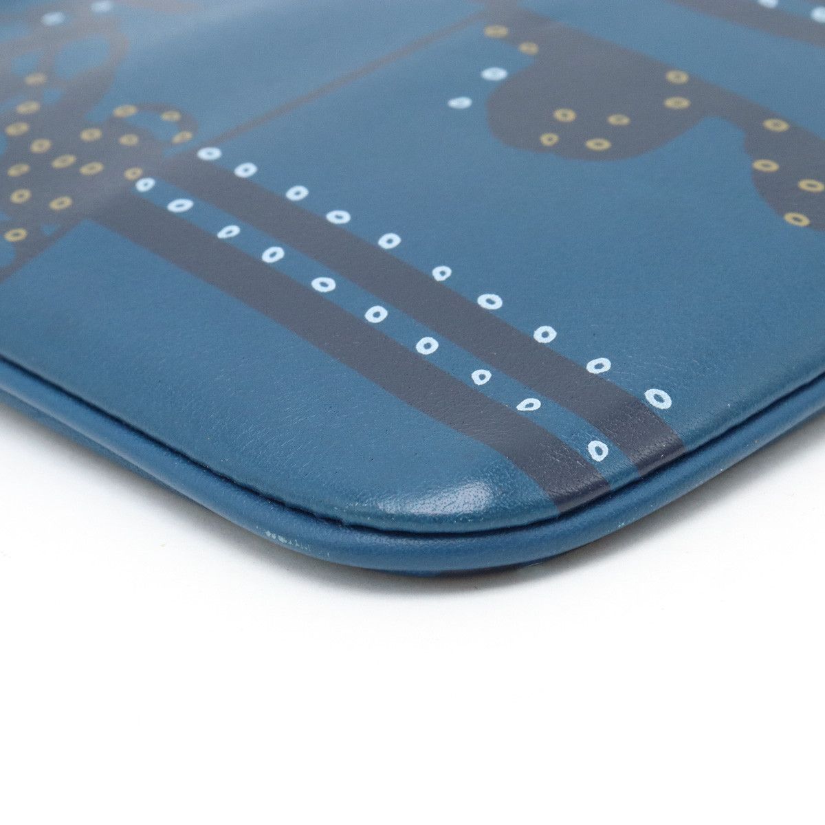 Hermes Hermes Hermes Vaux Swift Leather Multi Pouch Deep Blue Leather Vanity Bag in Great Condition Size ONE SIZE - 3 Thumbnail