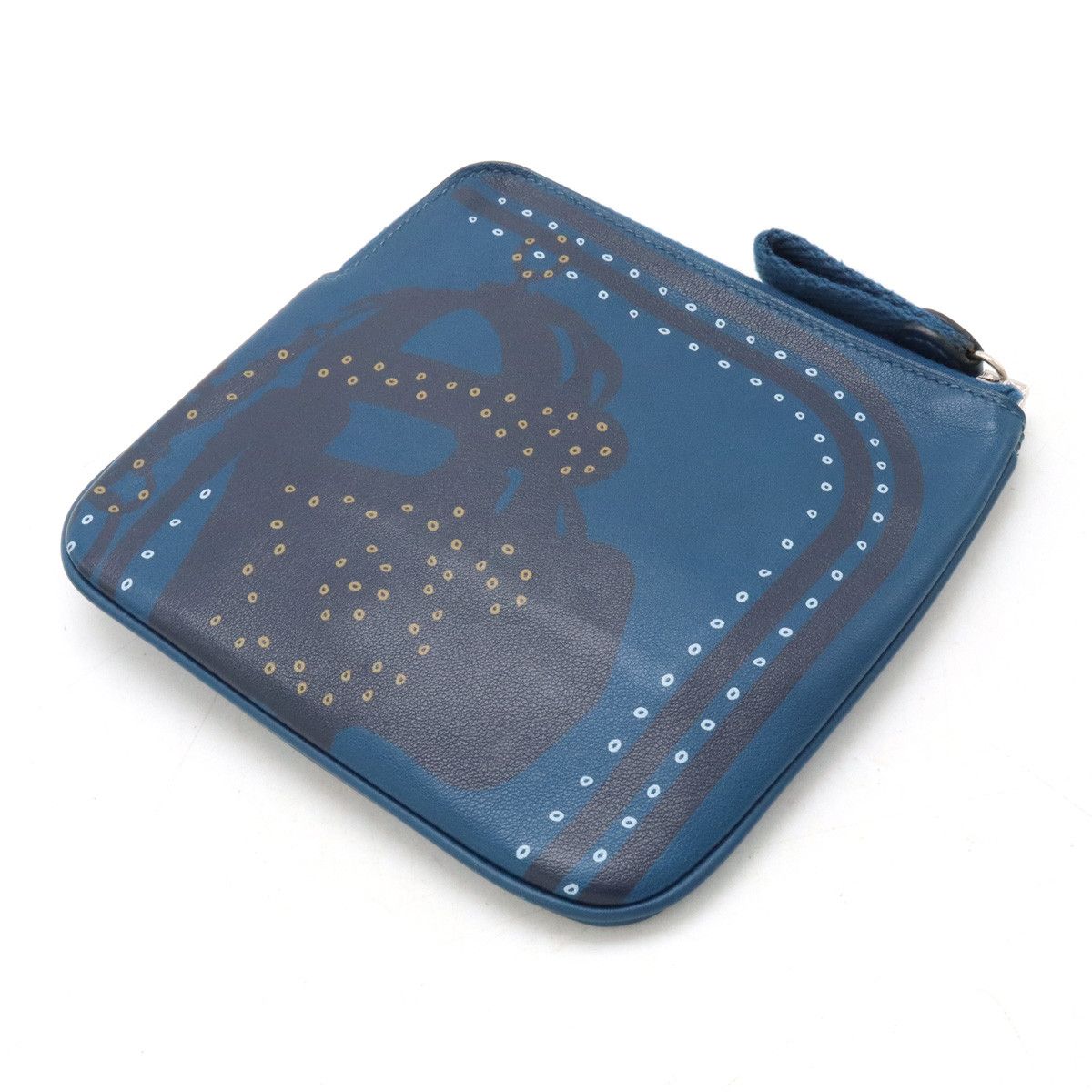 Hermes Hermes Hermes Vaux Swift Leather Multi Pouch Deep Blue Leather Vanity Bag in Great Condition Size ONE SIZE - 2 Thumbnail