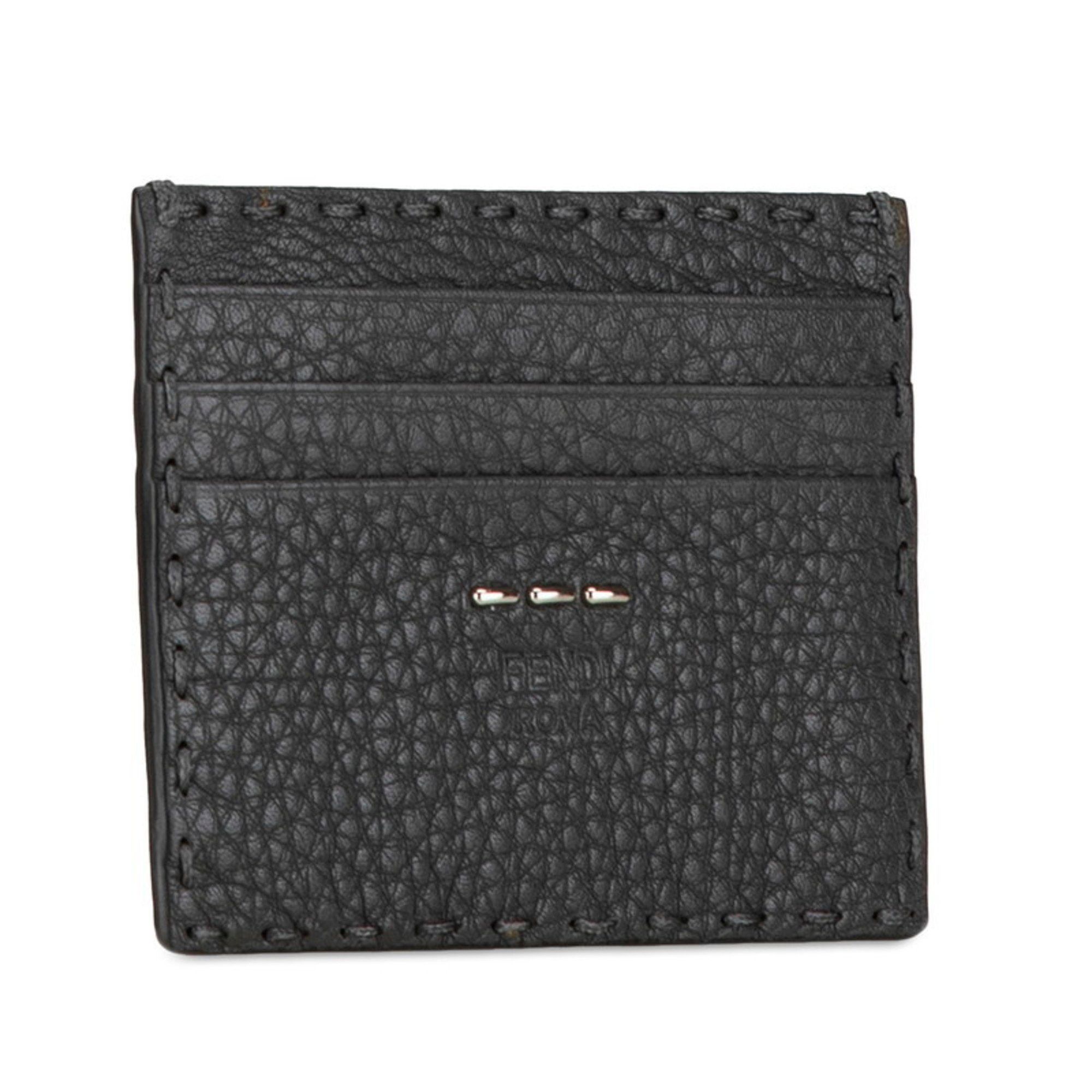 Fendi FENDI Card Case Black Leather Men's Size ONE SIZE - 3 Thumbnail