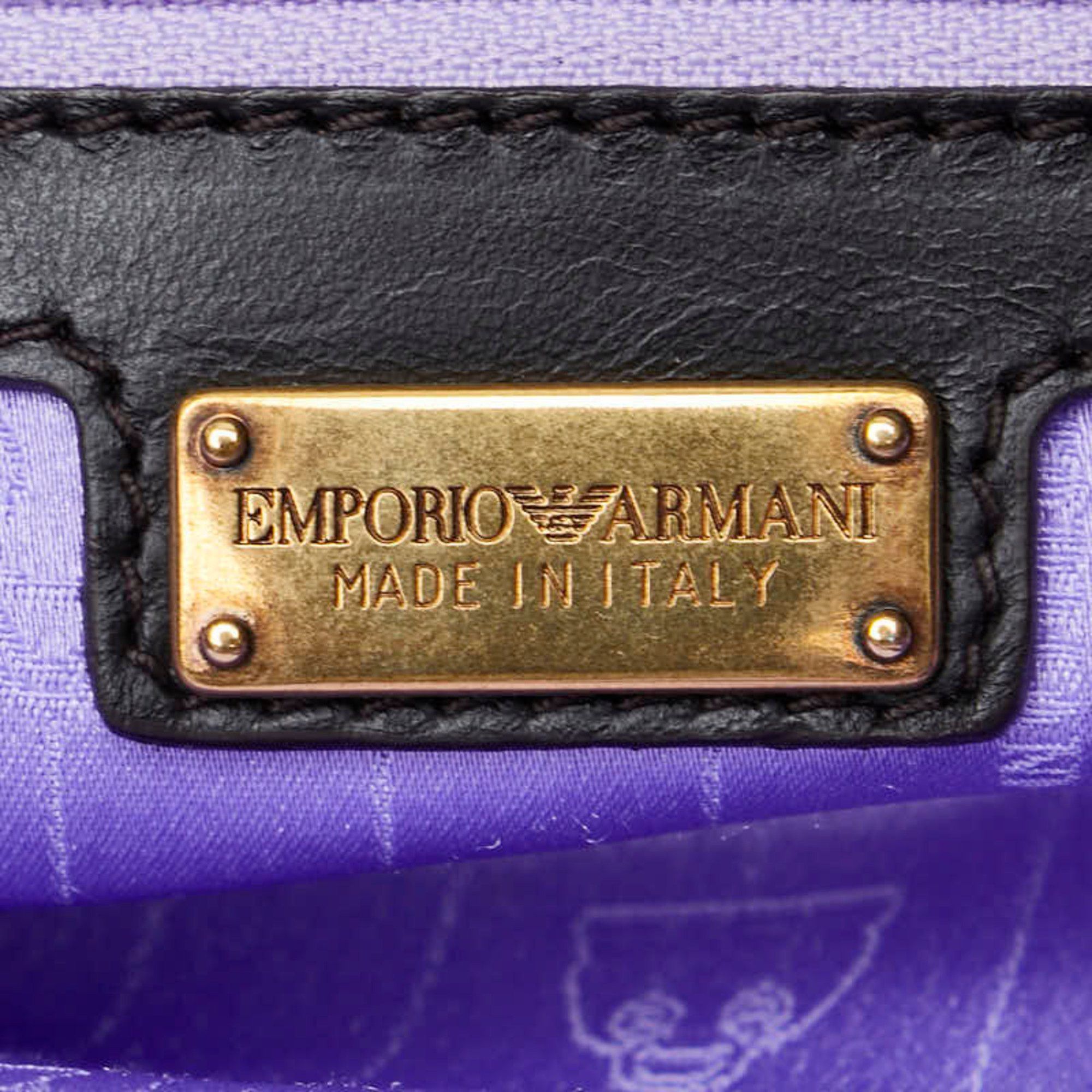 Emporio Armani Emporio Armani Leopard Motif Handbag Brown Black Pony Leather Women's Size ONE SIZE - 11 Thumbnail