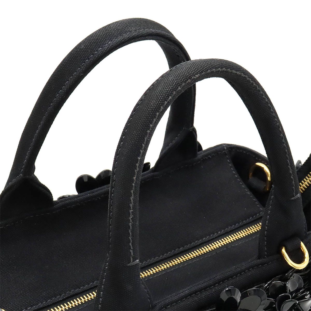 Prada Prada Prada Wicker Canvas Flower Motif Tote Bag 1BG835 Natural Material Tote Bag 1BG835 in Great Condition Size ONE SIZE - 4 Thumbnail