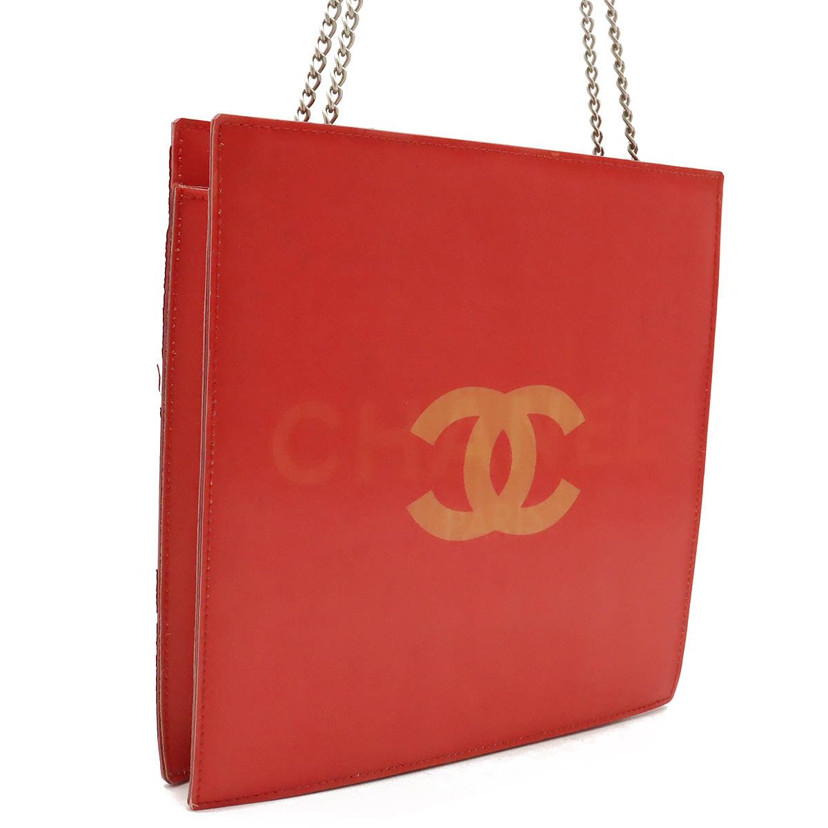 Chanel Chanel Chanel Hologram Coco Mark Chain Shoulder Bag Red Plastic Shoulder Bag in Very Good Condition Size ONE SIZE - 4 Thumbnail