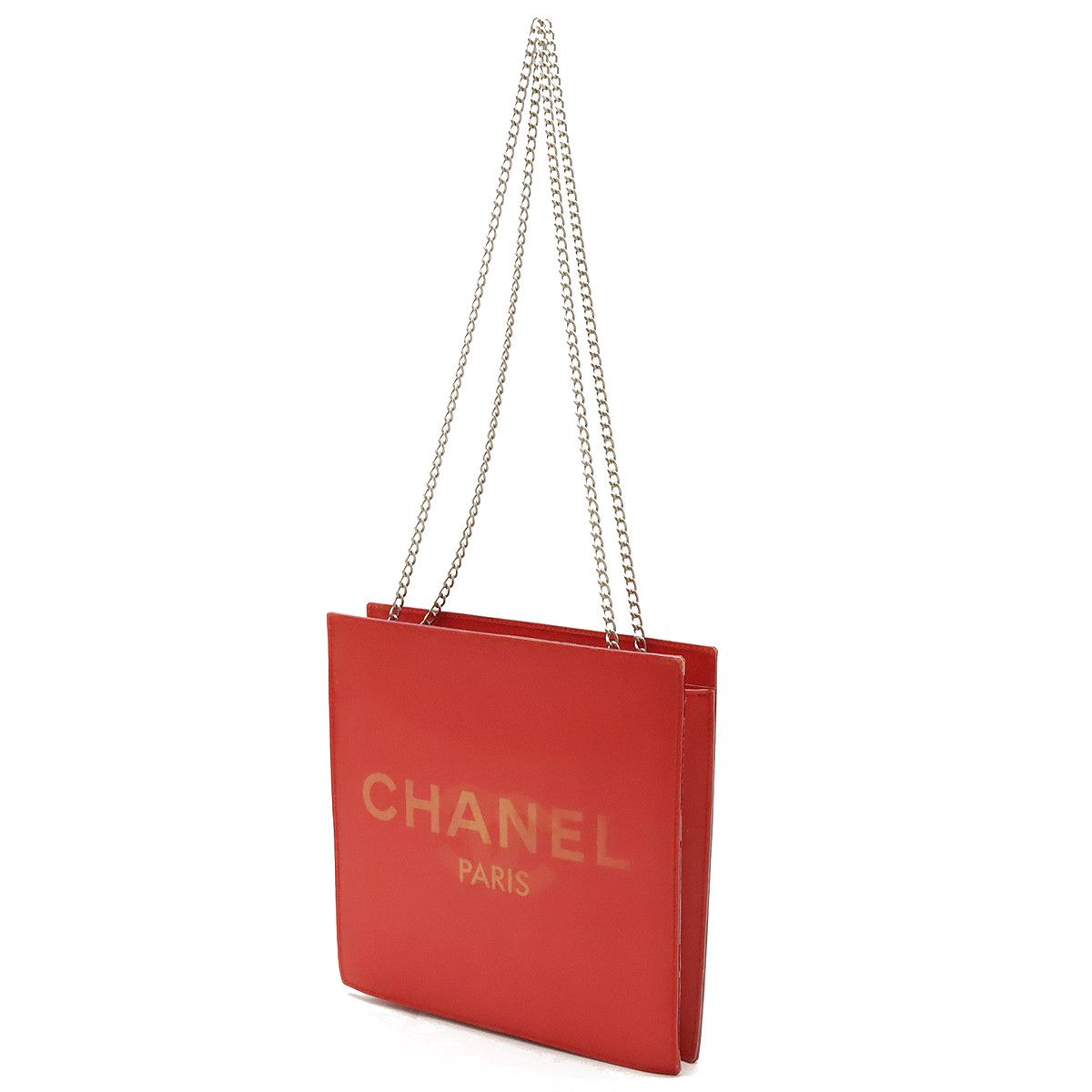 Chanel Chanel Chanel Hologram Coco Mark Chain Shoulder Bag Red Plastic Shoulder Bag in Very Good Condition Size ONE SIZE - 2 Thumbnail