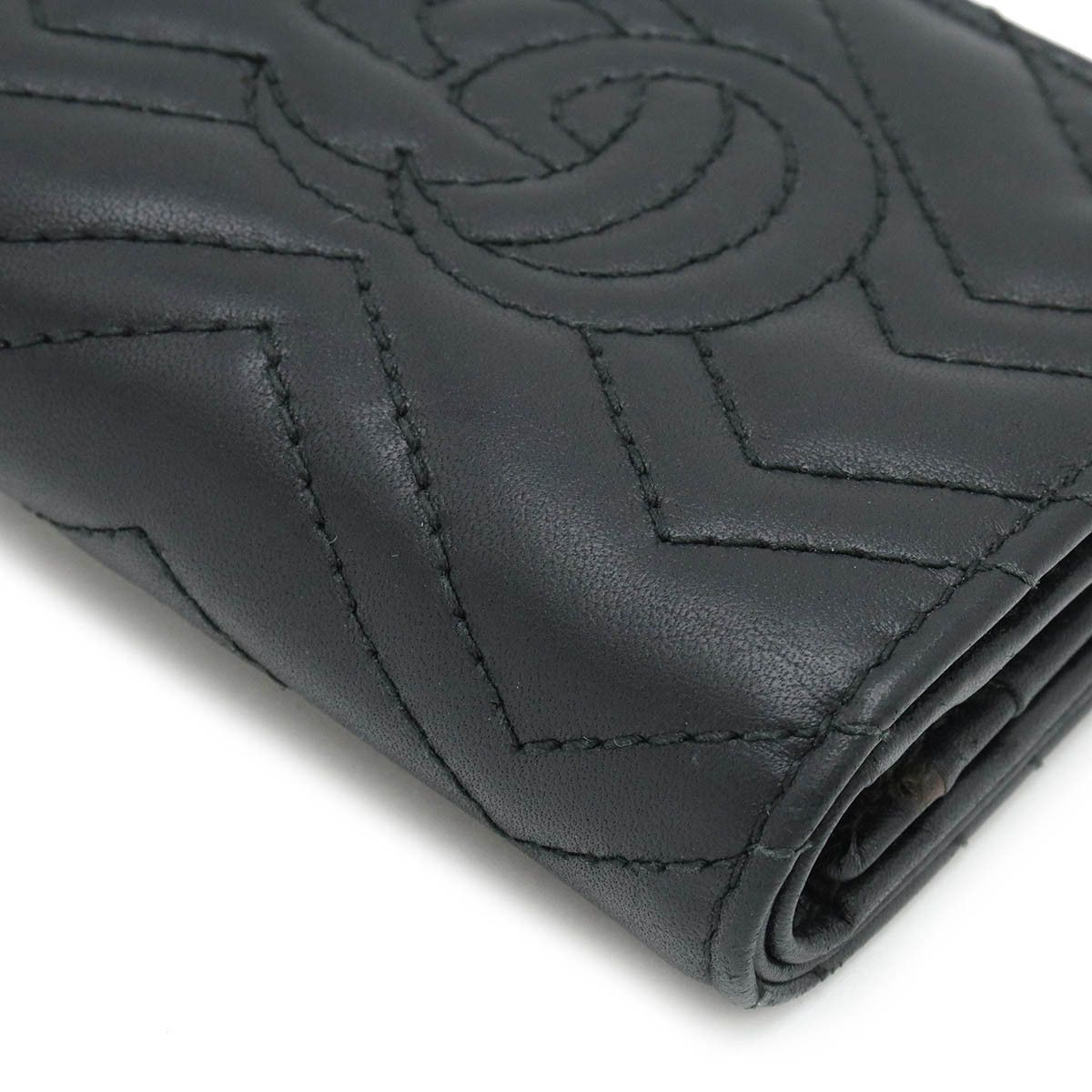 Gucci Gucci Gucci GG Marmont Quilted Leather Wallet Black Leather Short Wallet 466492 Size ONE SIZE - 3 Thumbnail