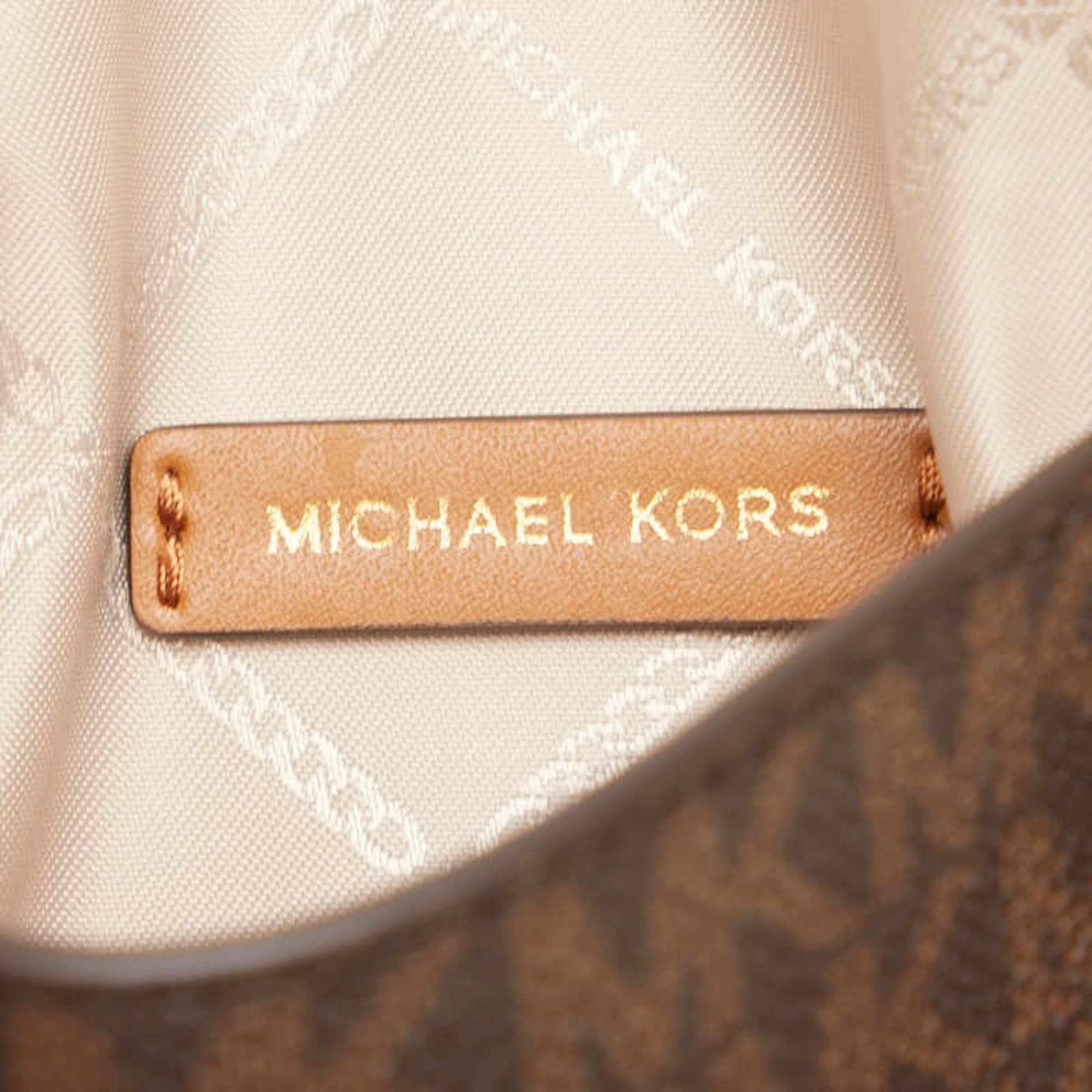 Michael Kors Michael Kors Signature Handbag Tote Bag 35F1GM9T3B Brown PVC Leather Women's Size ONE SIZE - 9 Thumbnail