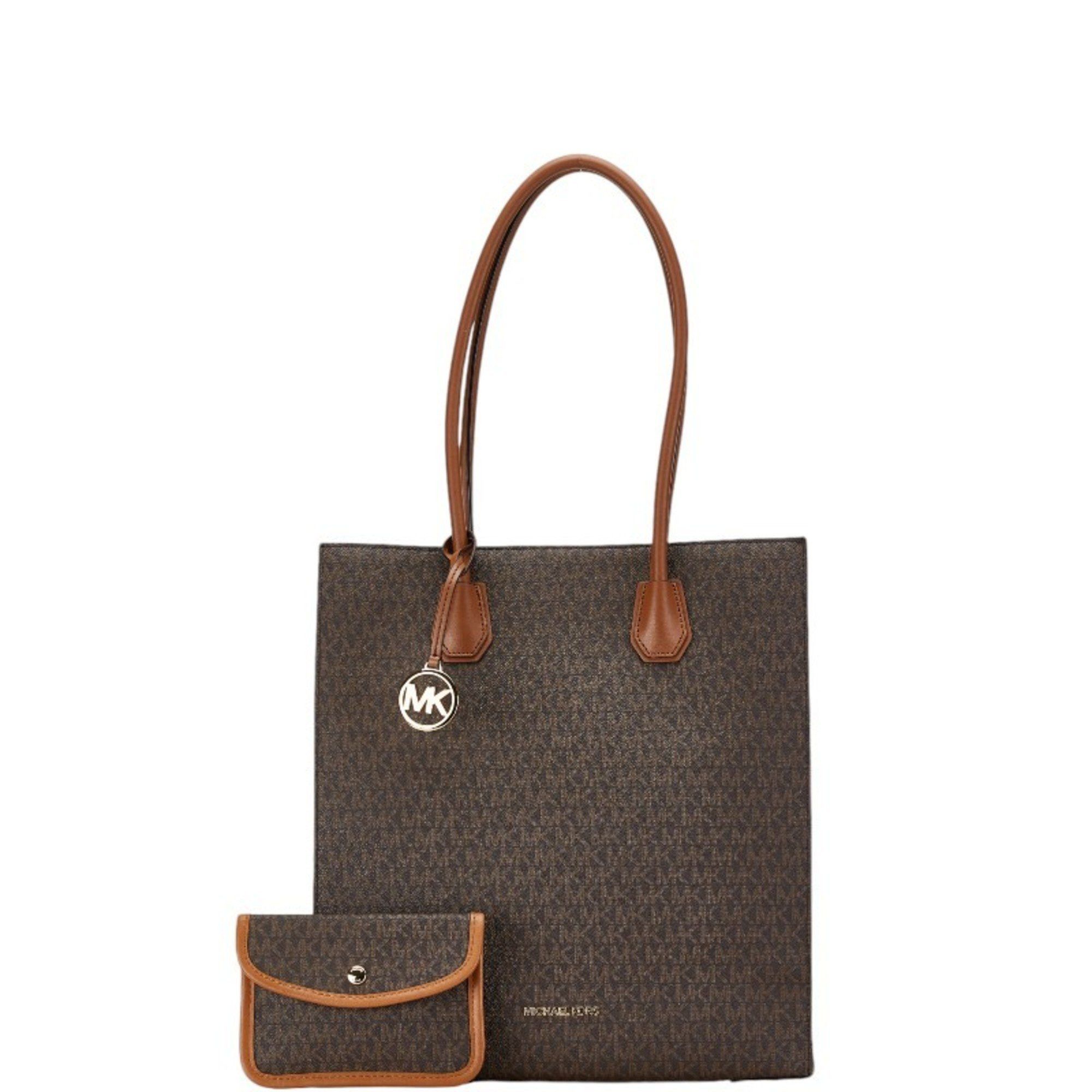 Michael Kors Michael Kors Signature Handbag Tote Bag 35F1GM9T3B Brown PVC Leather Women's Size ONE SIZE - 12 Thumbnail