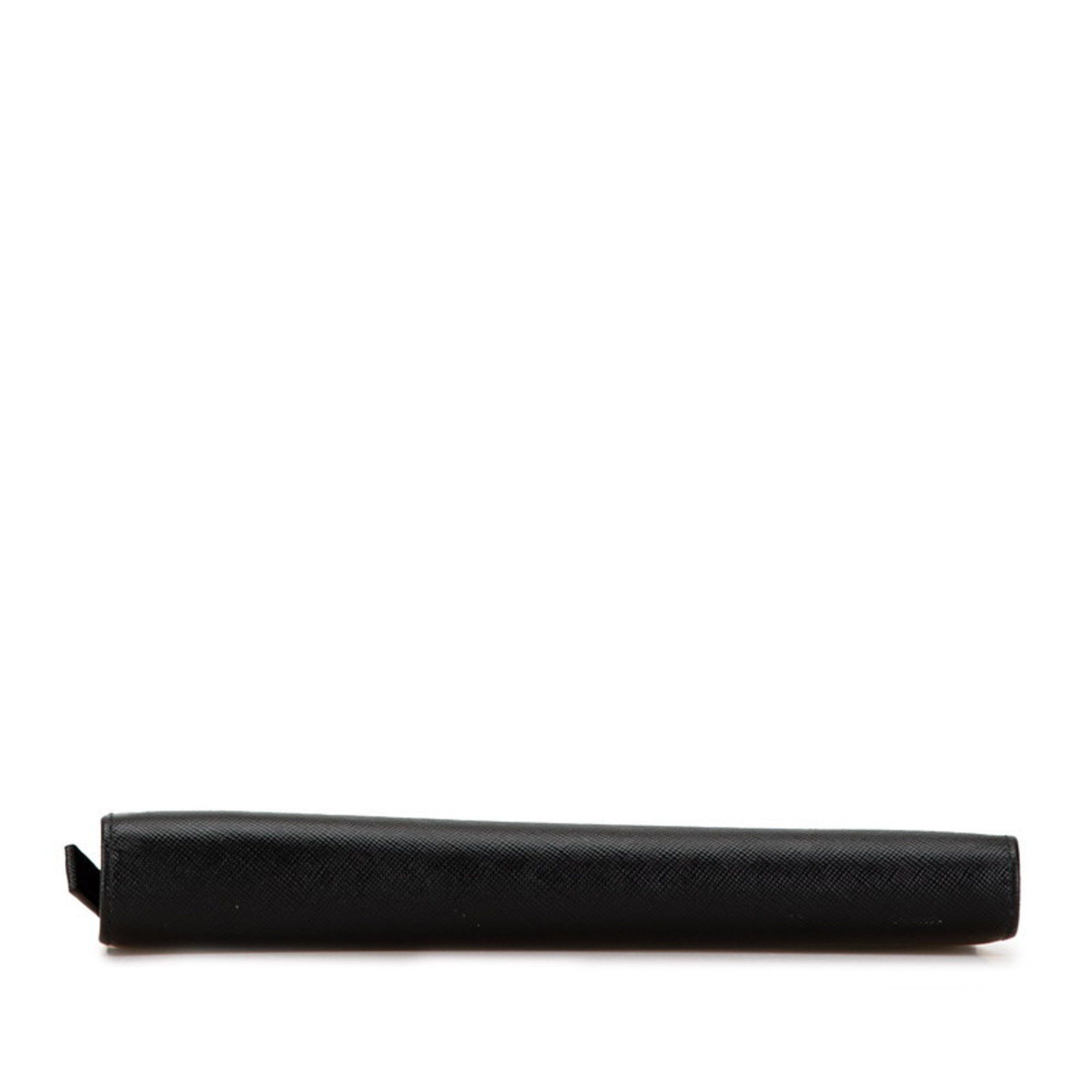 Prada Prada Long Wallet Bag Clutch Black Leather Men's PRADA Size ONE SIZE - 5 Thumbnail